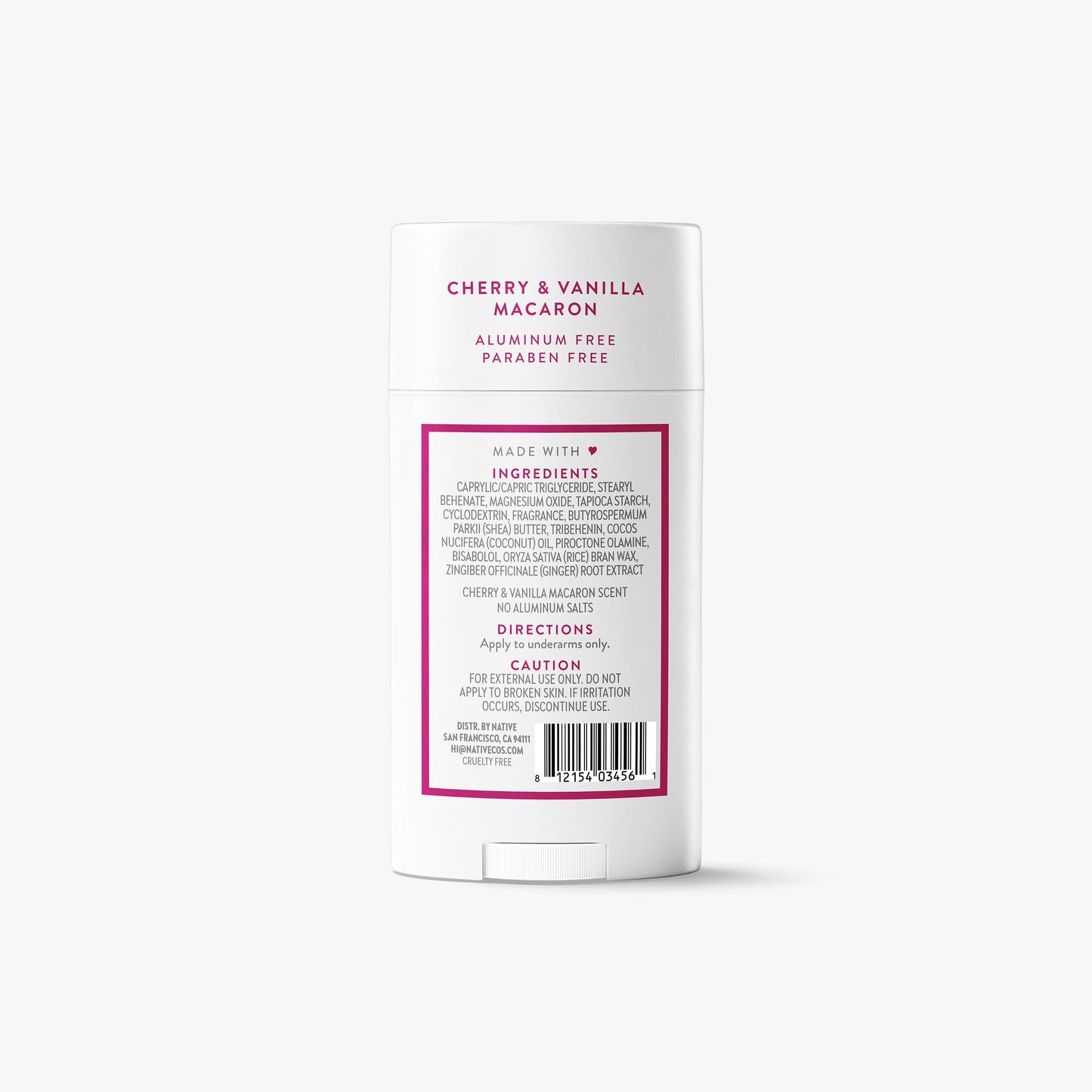 Deodorant Stick Cherry and Vanilla Macaron 2.65oz Classic Personal Care