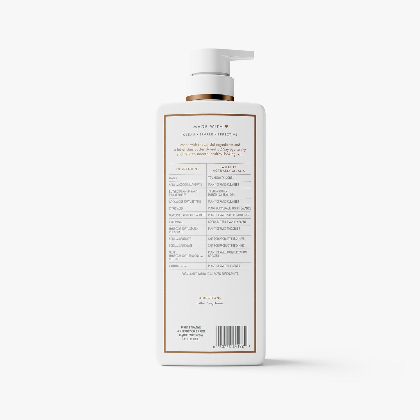 Moisturizing Body Wash Cocoa Butter and Vanilla 22oz Classic Personal Care