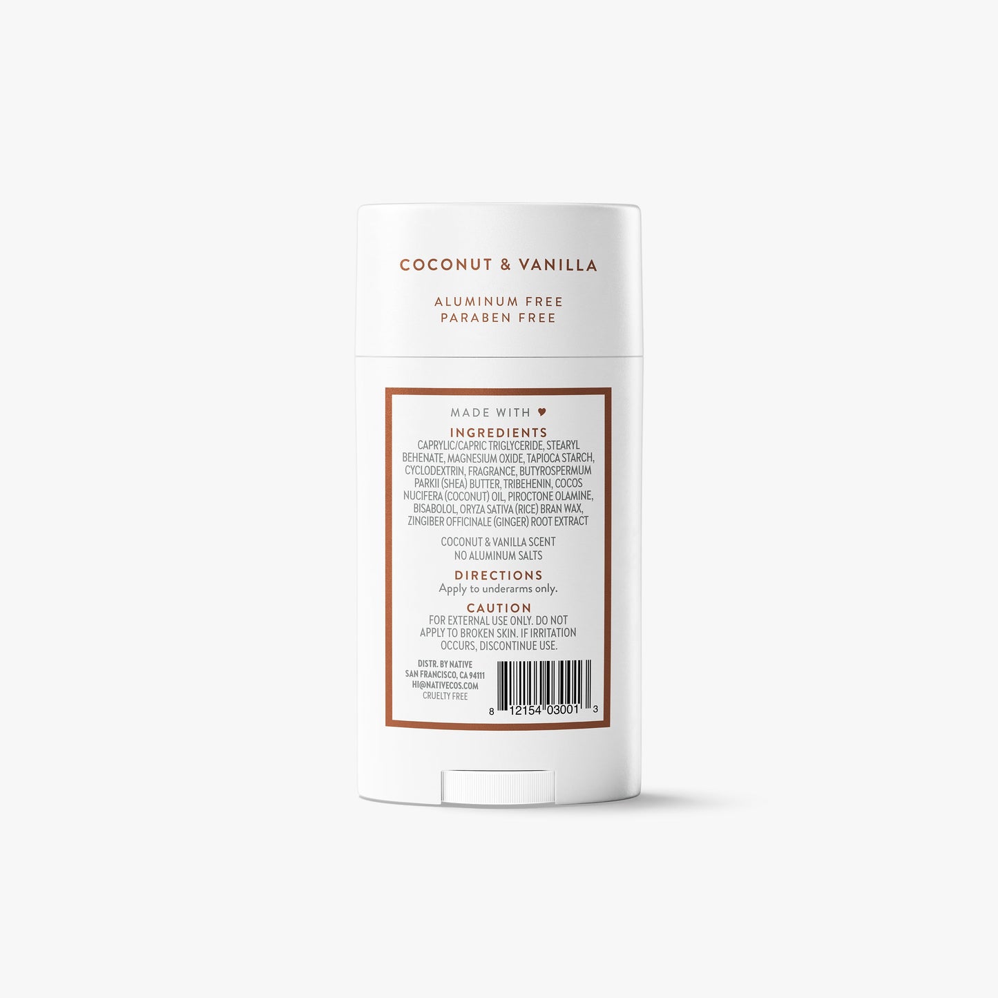 Deodorant Stick Coconut and Vanilla 2.65oz Classic Personal Care