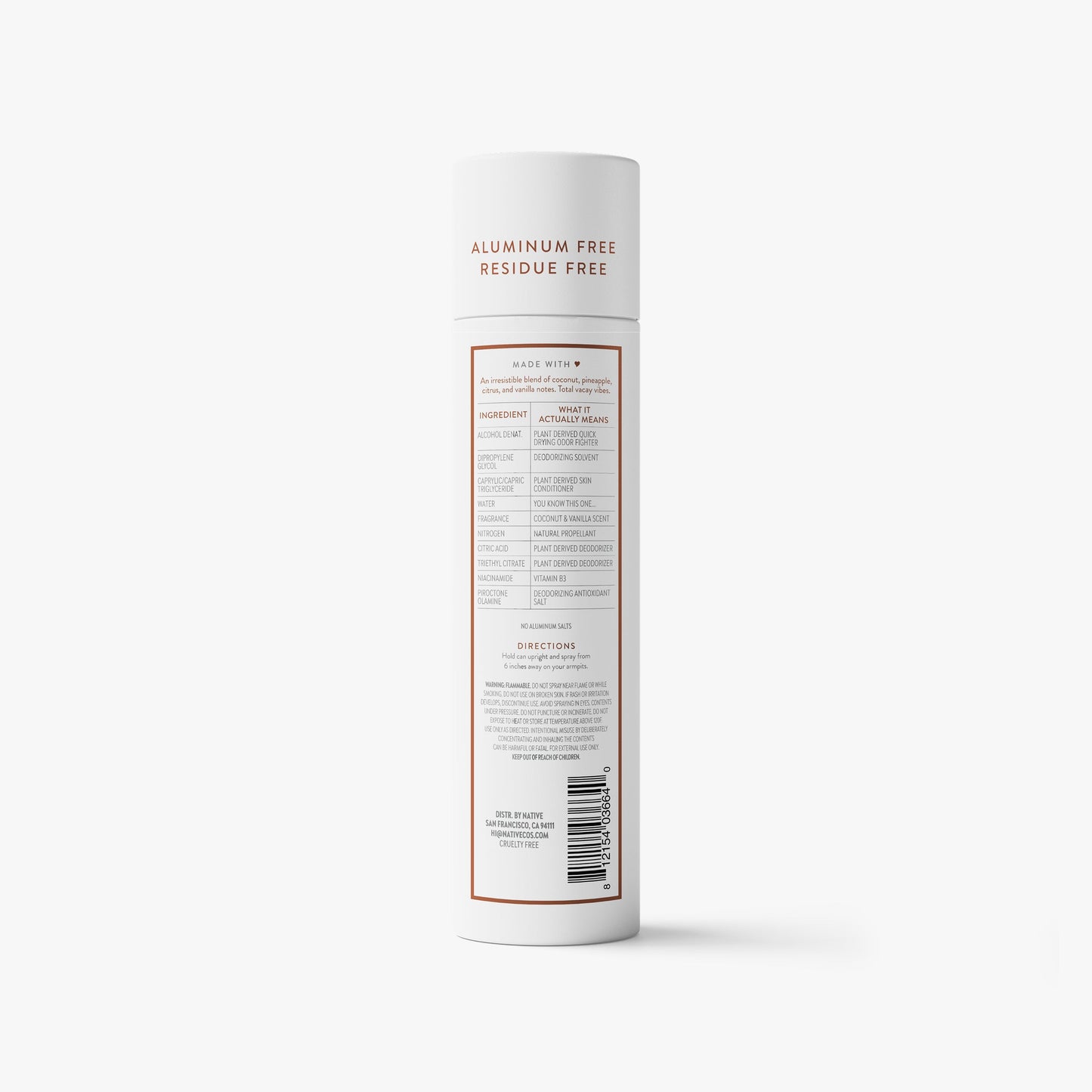 Deodorant Spray Coconut and Vanilla 3.5oz Classic Personal Care