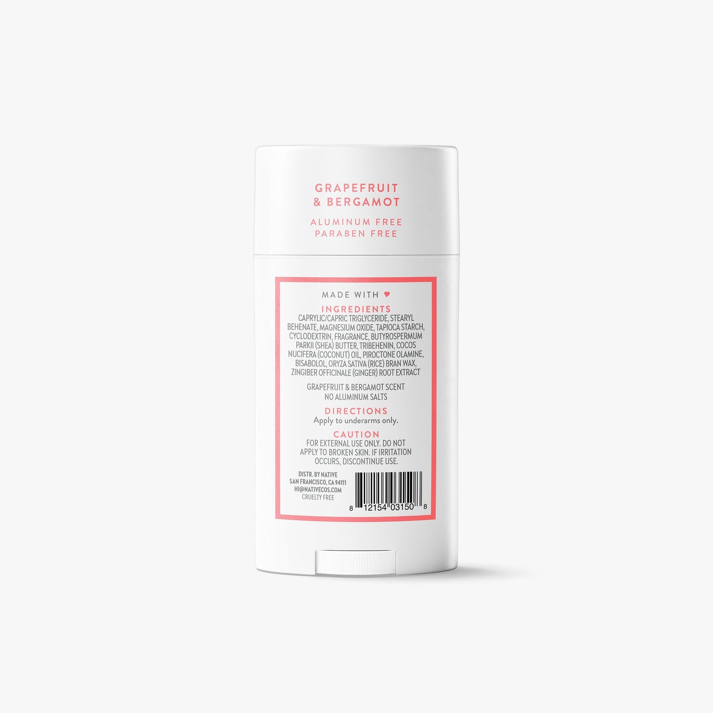 Deodorant Stick Grapefruit and Bergamot 2.65oz Classic Personal Care