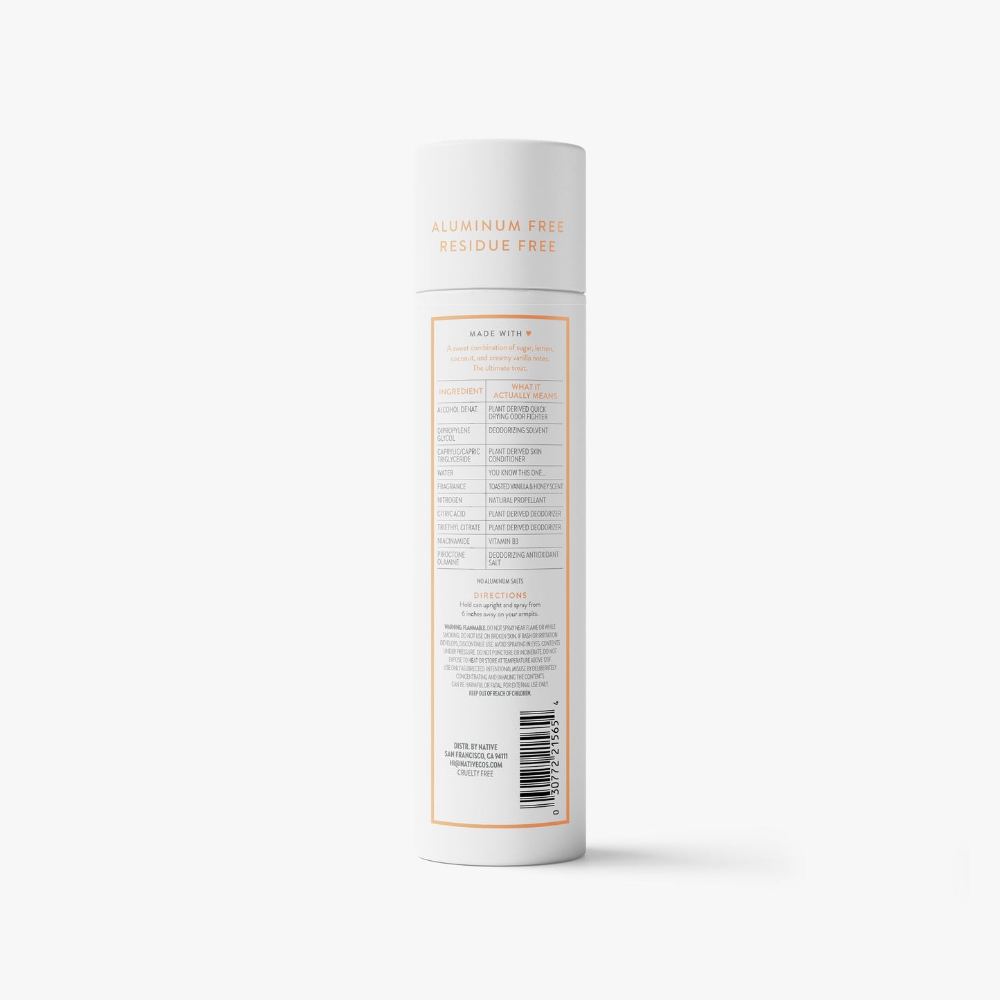 Deodorant Spray Toasted Vanilla and Honey 3.5oz Classic Personal Care