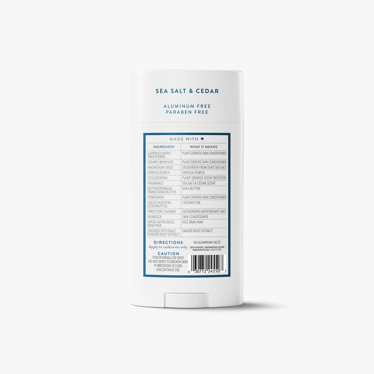 Deodorant Stick Sea Salt and Cedar 3.1oz Classic Personal Care