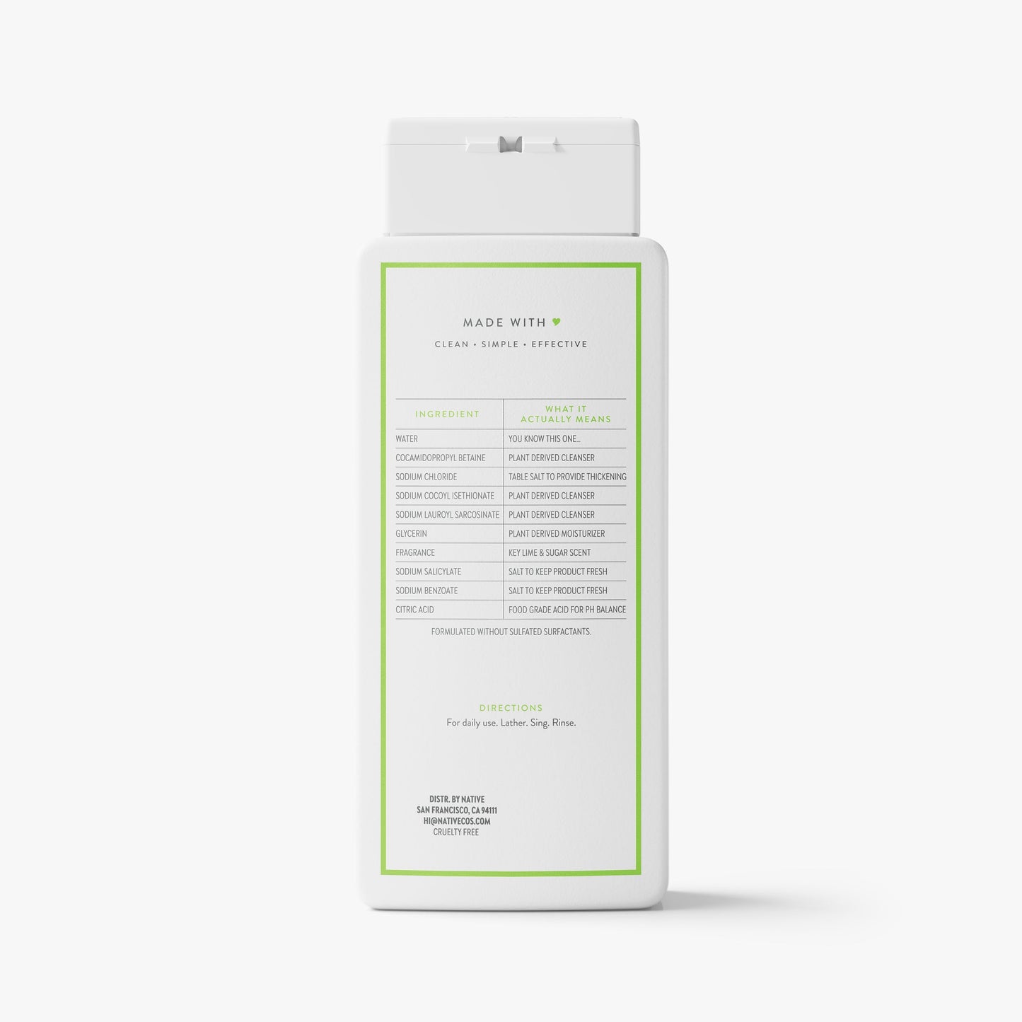 Body Wash Key Lime and Sugar 18oz Classic Personal Care
