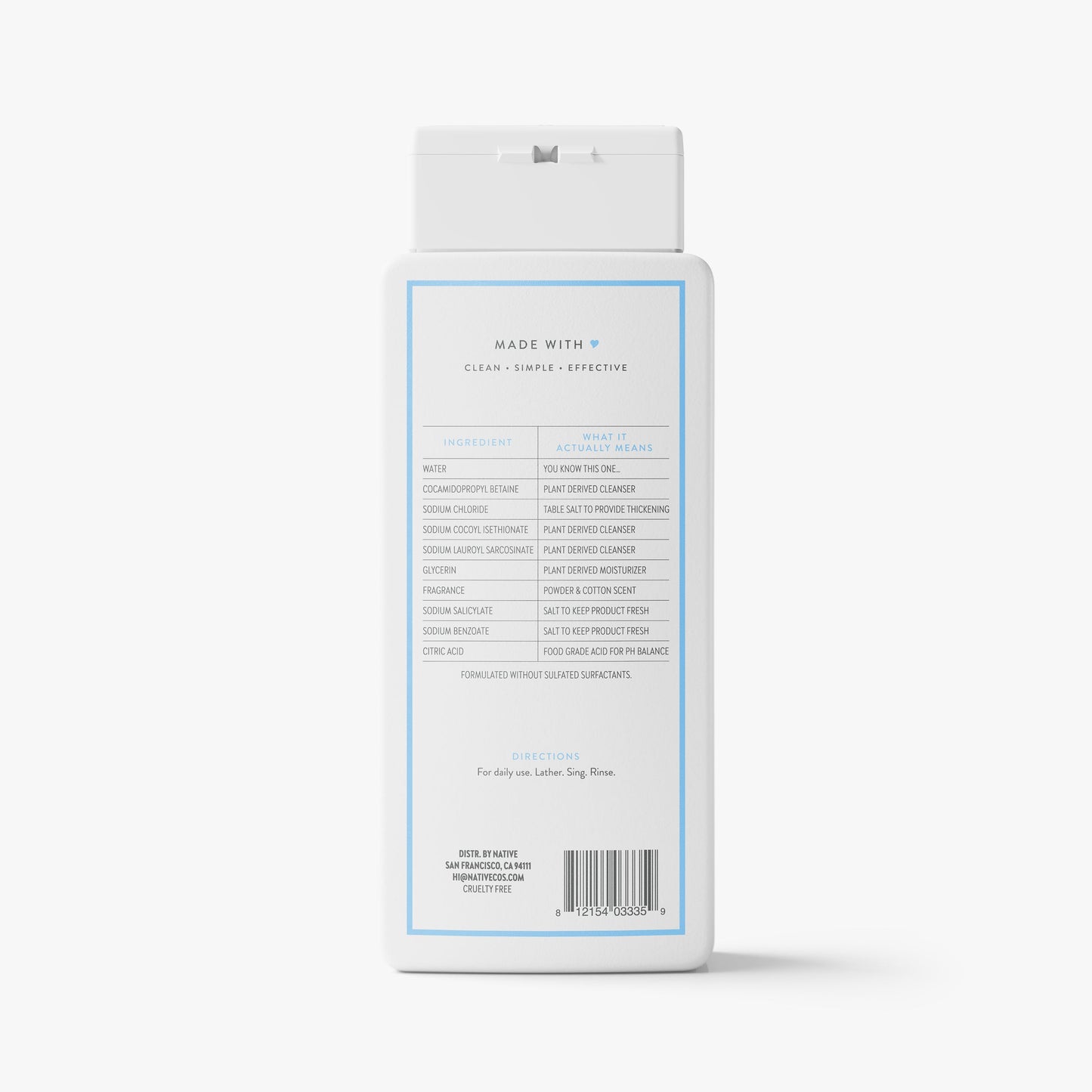 Body Wash Powder and Cotton 18oz Classic Personal Care