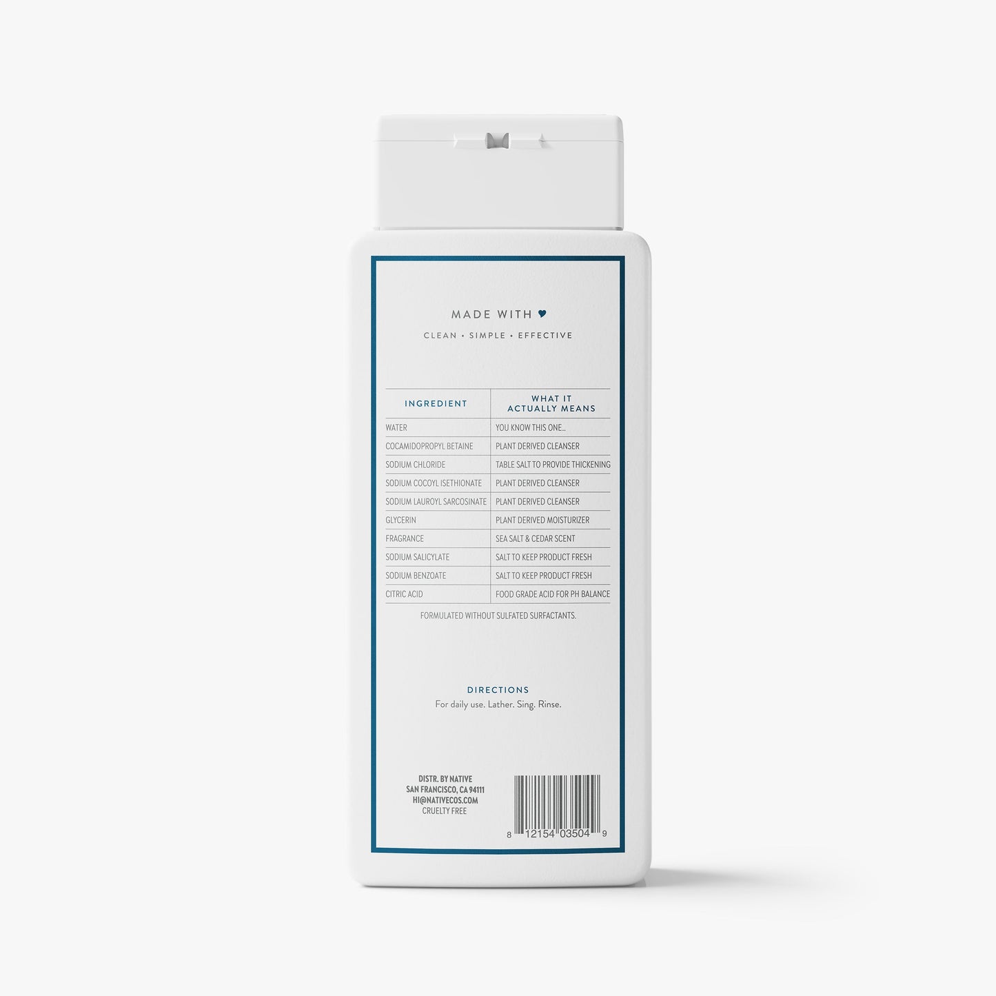 Body Wash Sea Salt and Cedar 18oz Classic Personal Care
