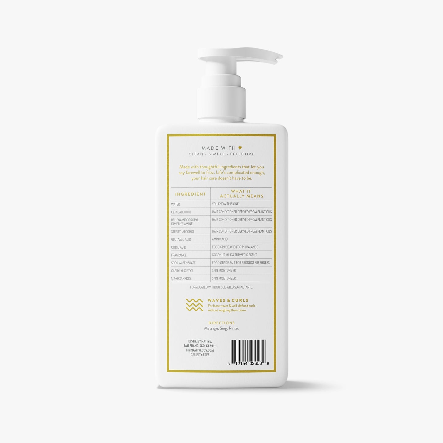 Curl Care Conditioner Coconut Milk and Turmeric 16.5oz Classic Personal Care