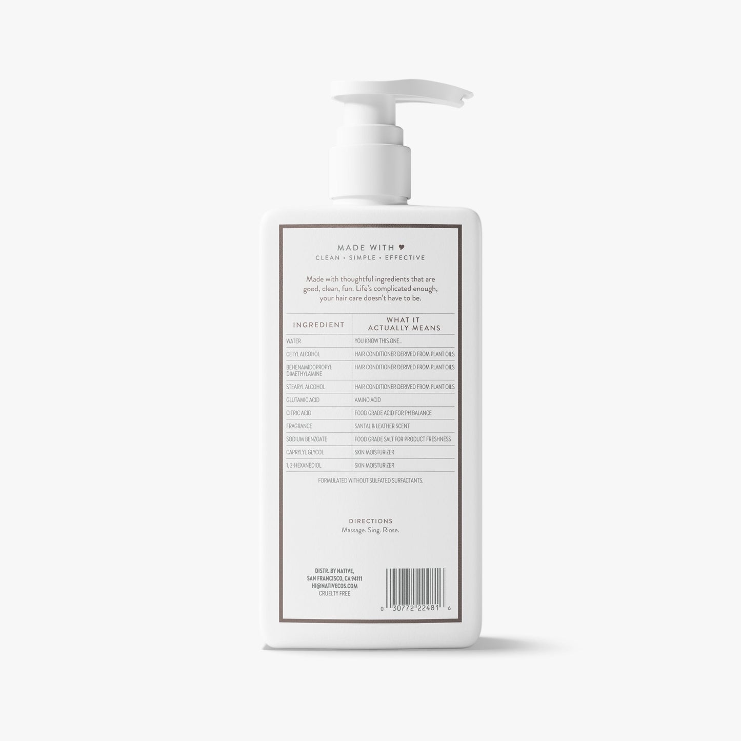 Daily Clean Conditioner Santal and Leather 16.5oz Classic Personal Care