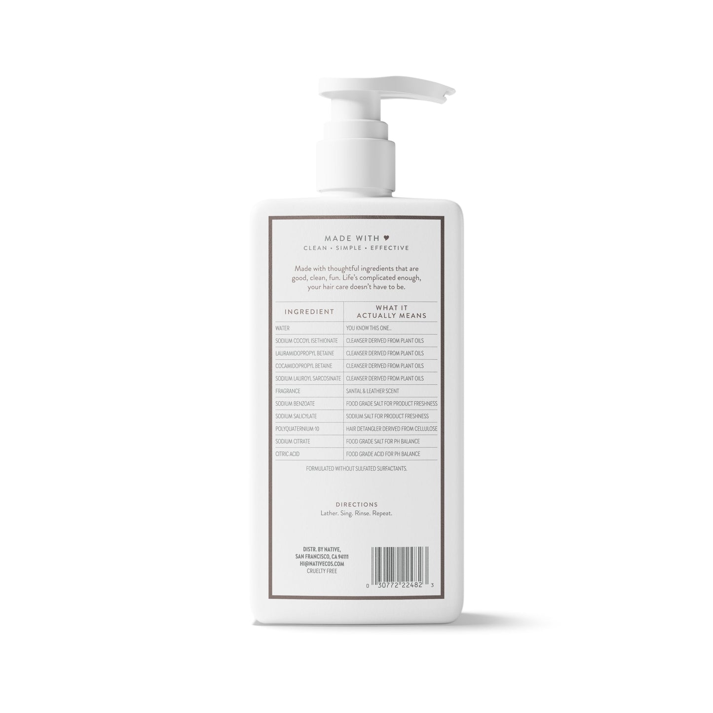 Daily Clean Shampoo Santal and Leather 16.5oz Classic Personal Care