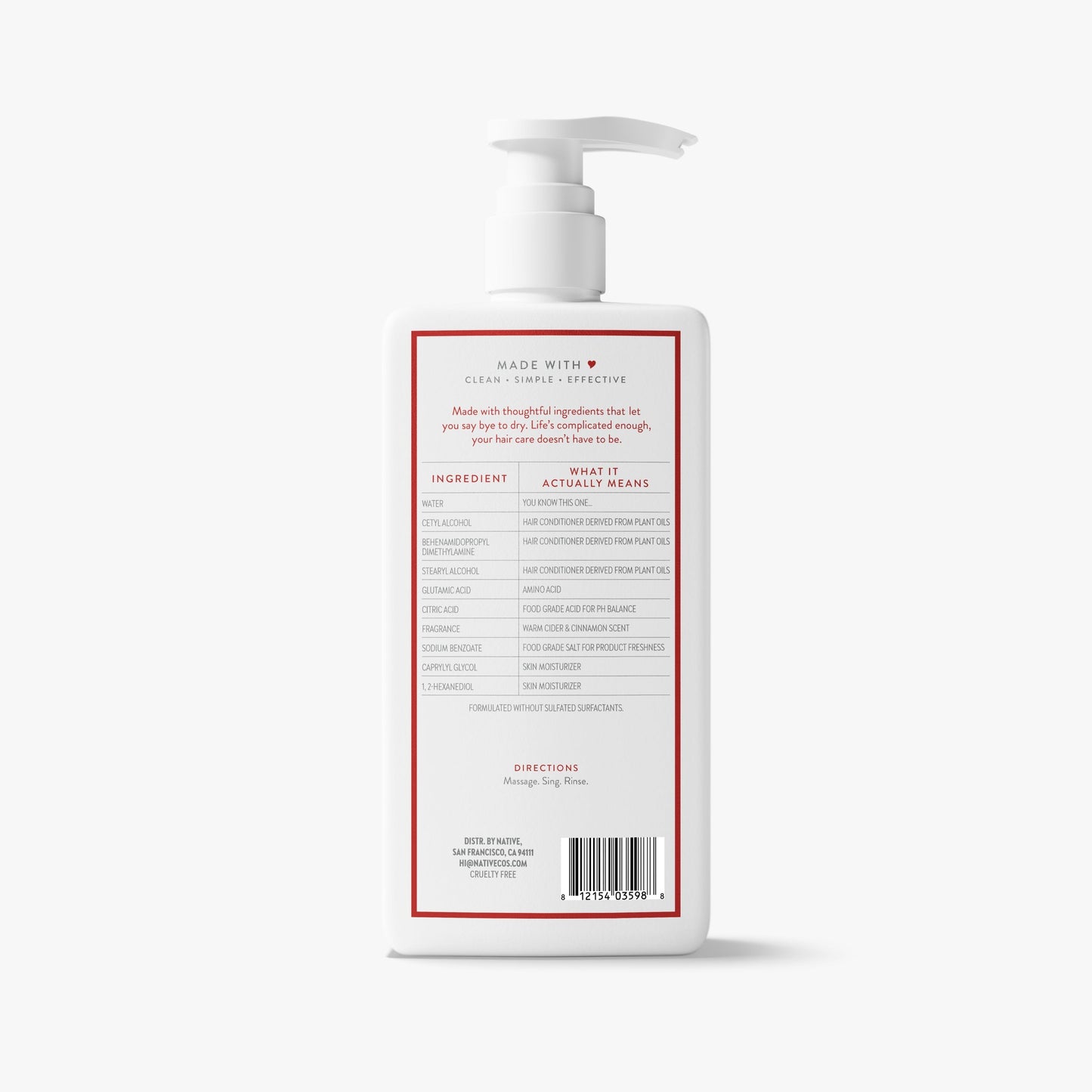 Moisturizing Conditioner Warm Cider and Cinnamon 16.5oz Classic Personal Care