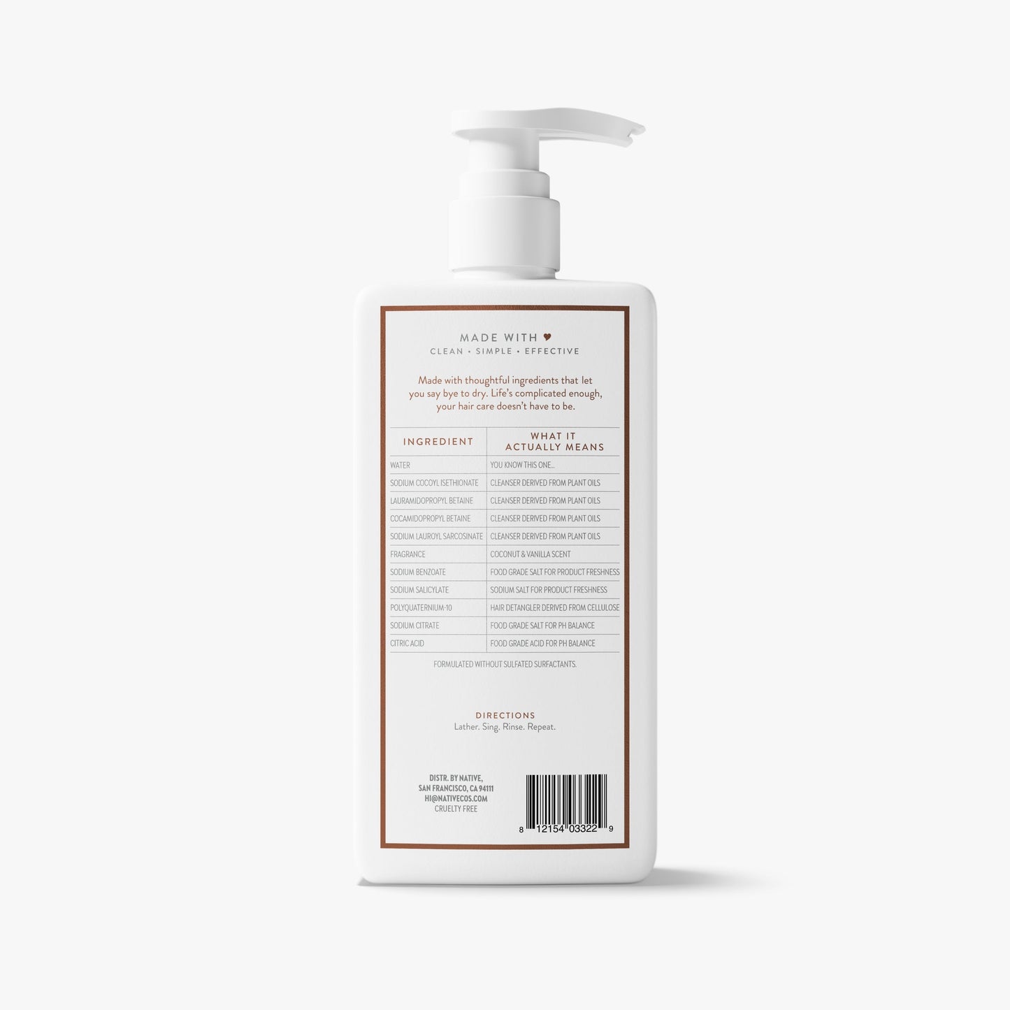 Moisturizing Shampoo Coconut and Vanilla 16.5oz Classic Personal Care