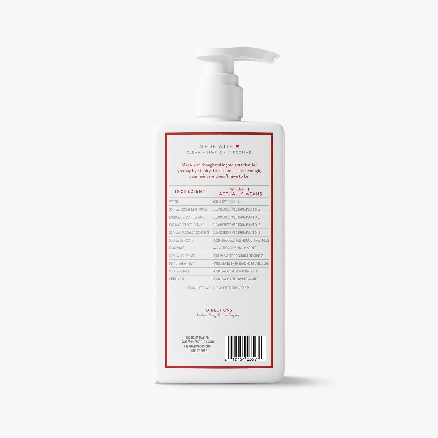 Moisturizing Shampoo Warm Cider and Cinnamon 16.5oz Classic Personal Care