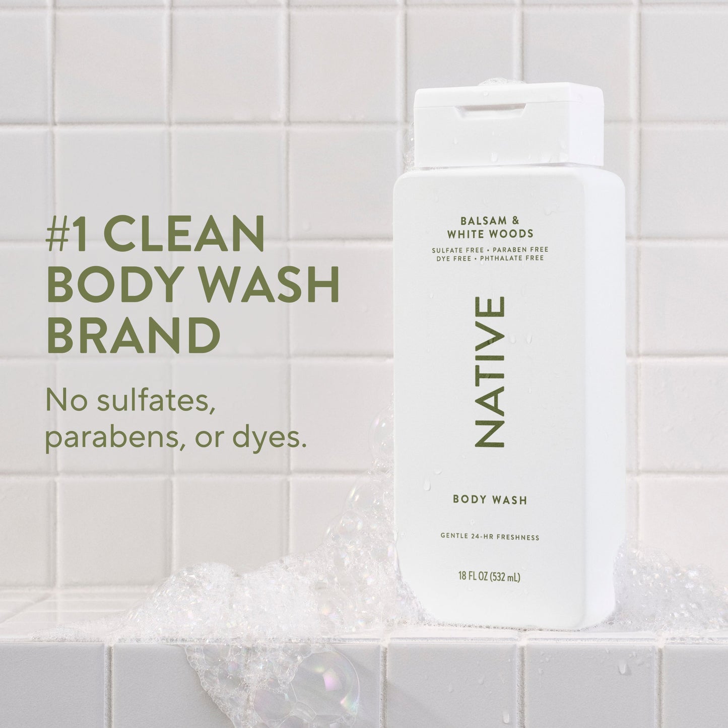 Body Wash Balsam and White Woods 18oz Classic Personal Care