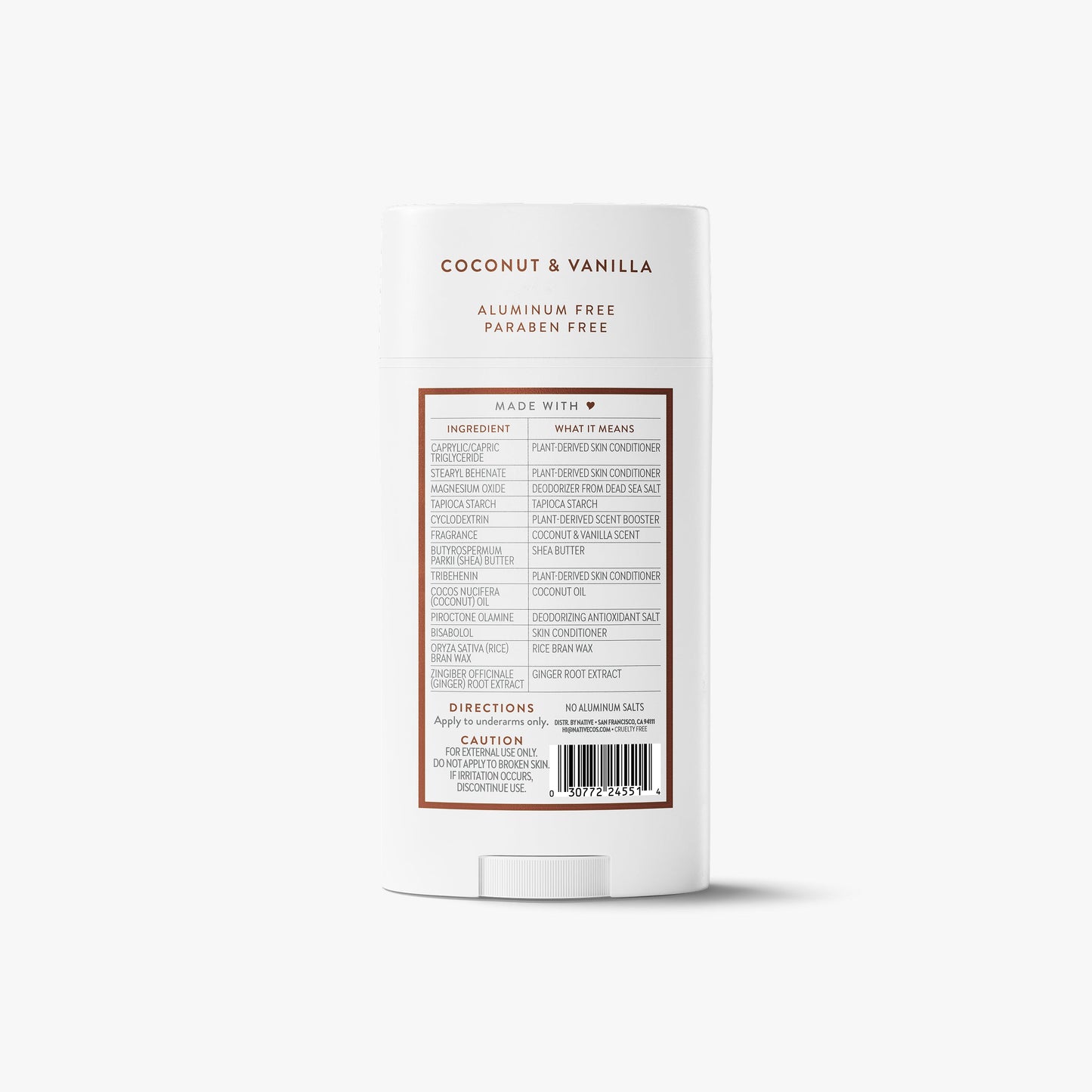 Deodorant Stick Coconut and Vanilla 3.1oz Classic Personal Care
