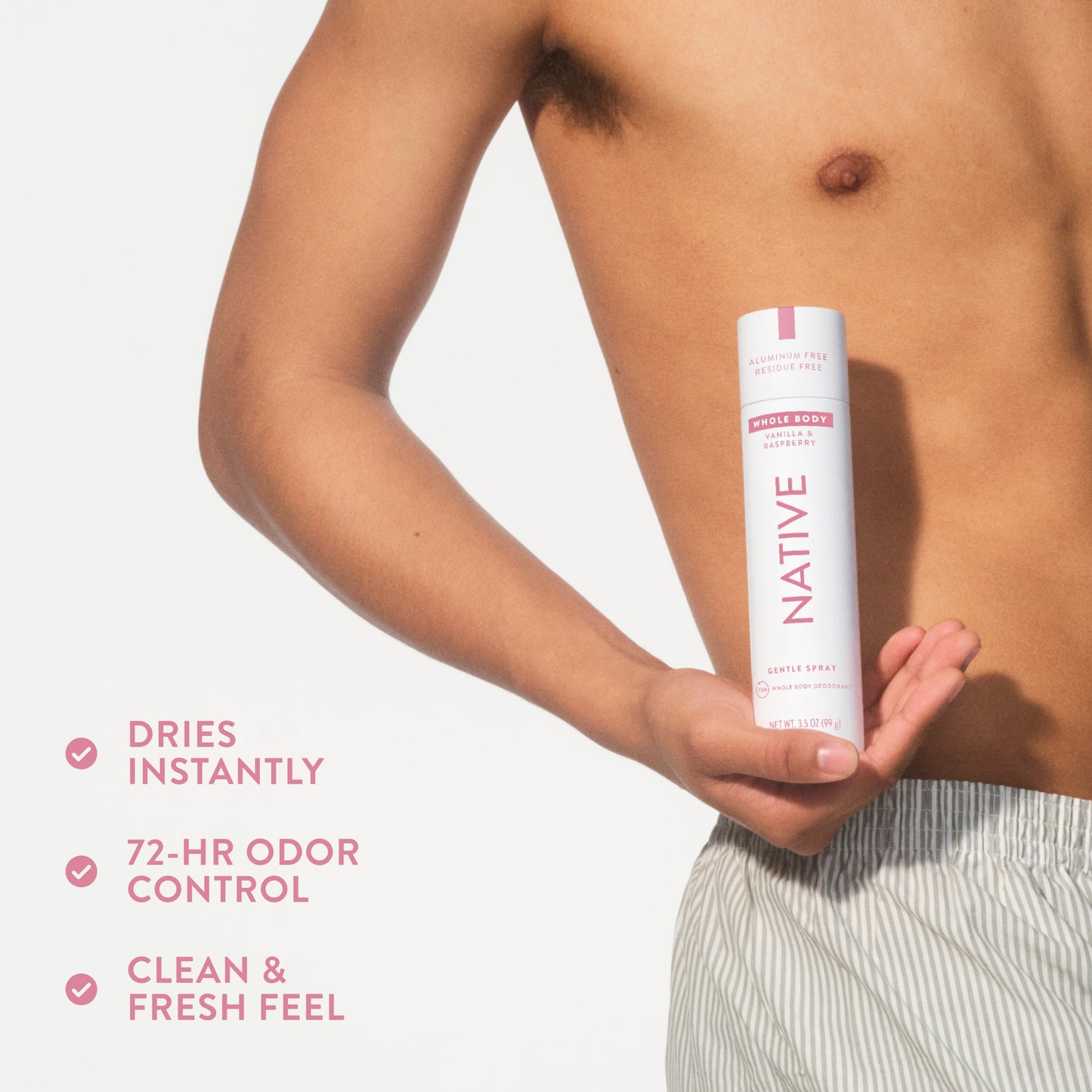 Whole Body Deodorant Spray Vanilla and Raspberry 3.5oz Classic Personal Care