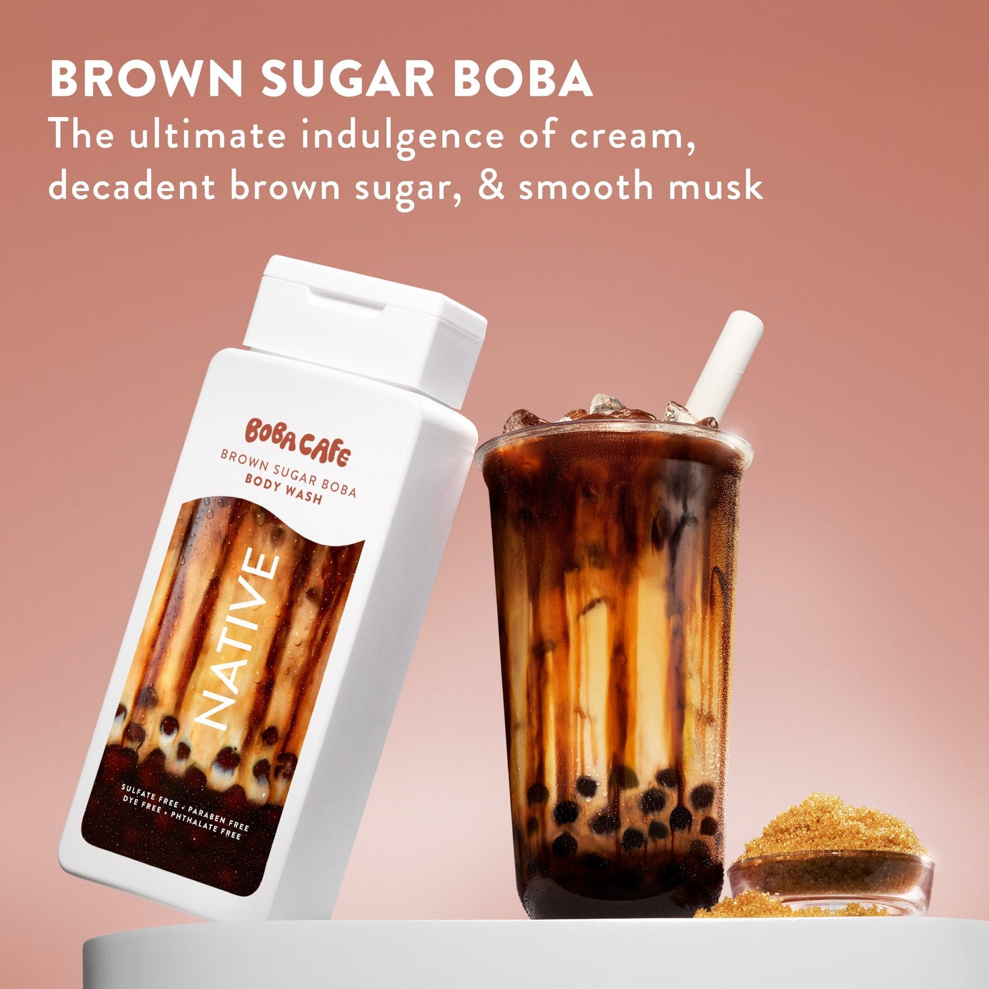 Body Wash Brown Sugar Boba 18oz Limited Edition Personal Care