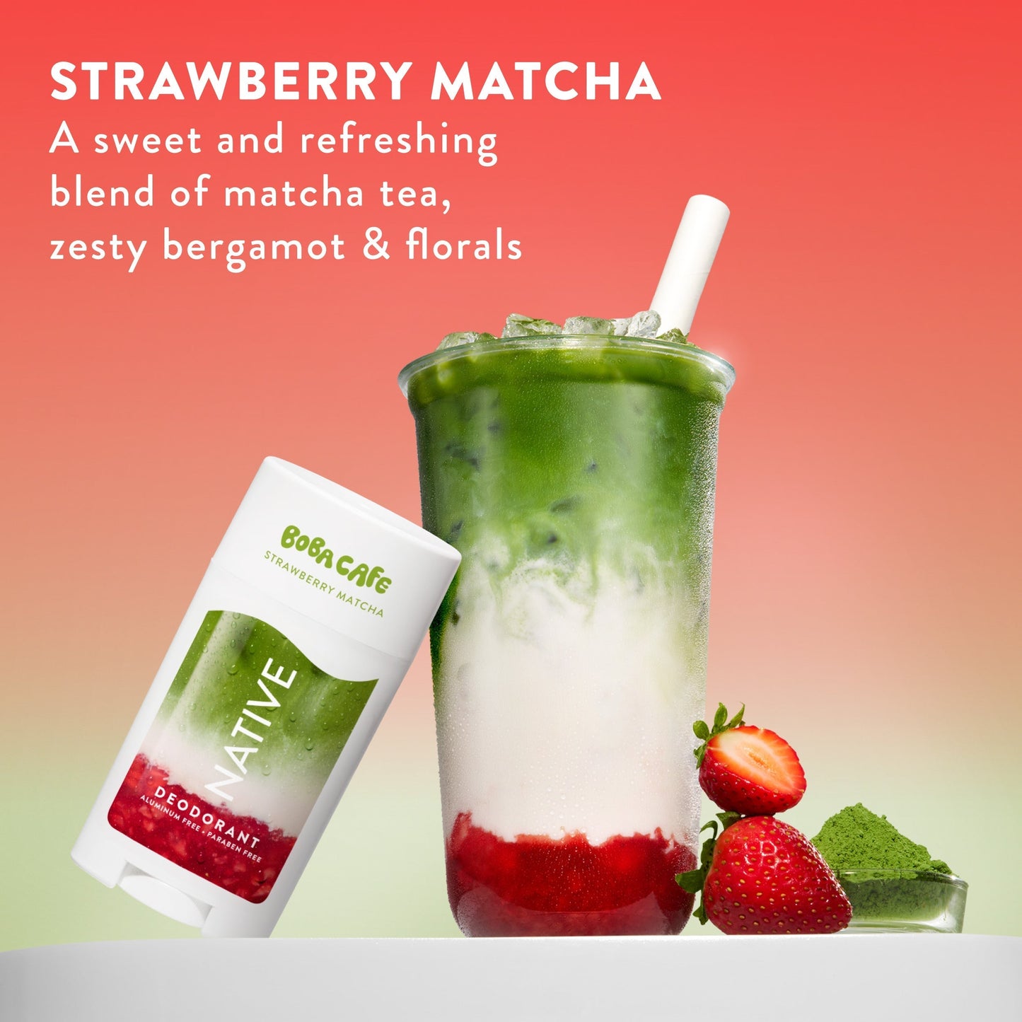 Deodorant Stick Strawberry Matcha 2.65oz Limited Edition Personal Care