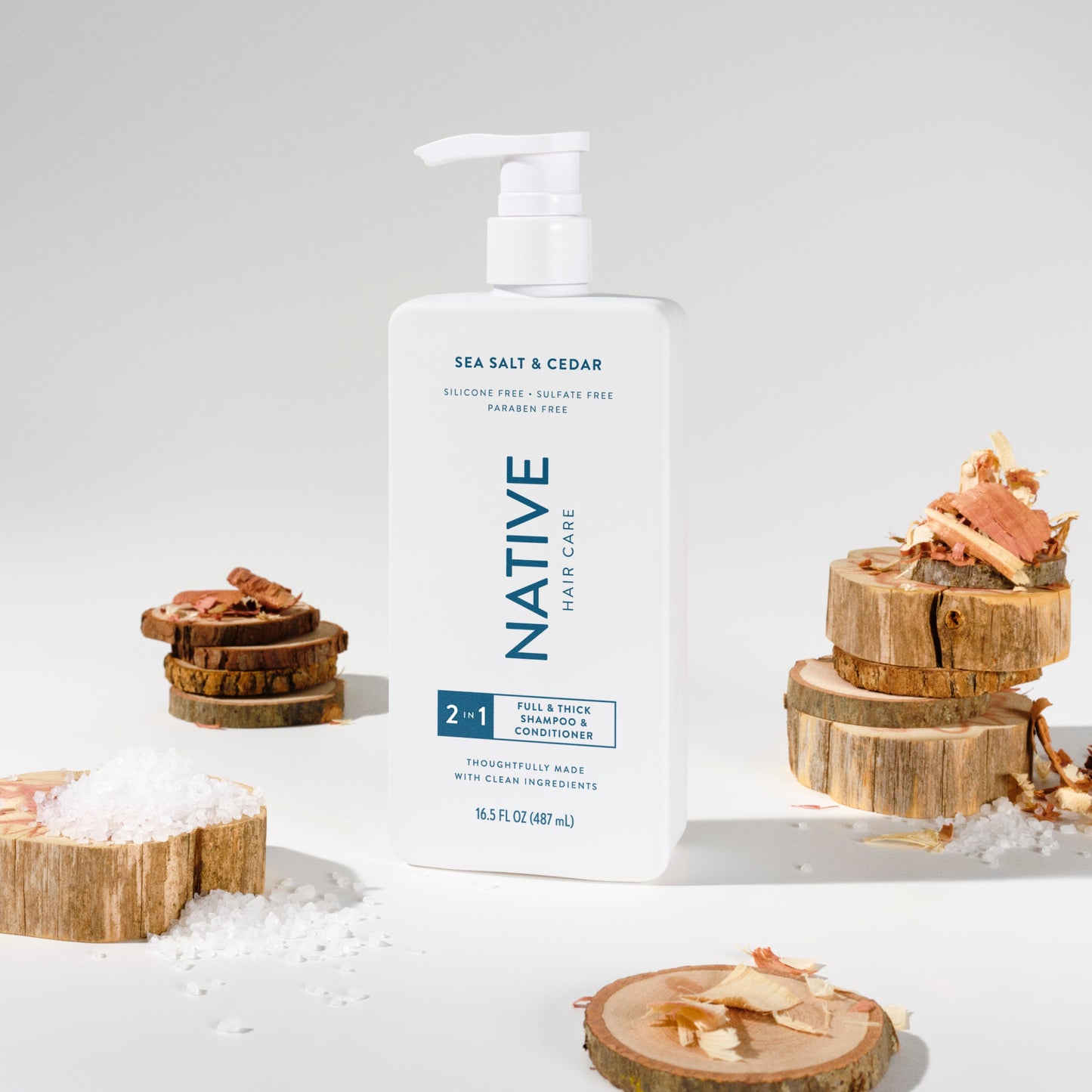 Full and Thick 2 in 1 Shampoo and Conditioner Sea Salt and Cedar 16.5oz Classic Personal Care