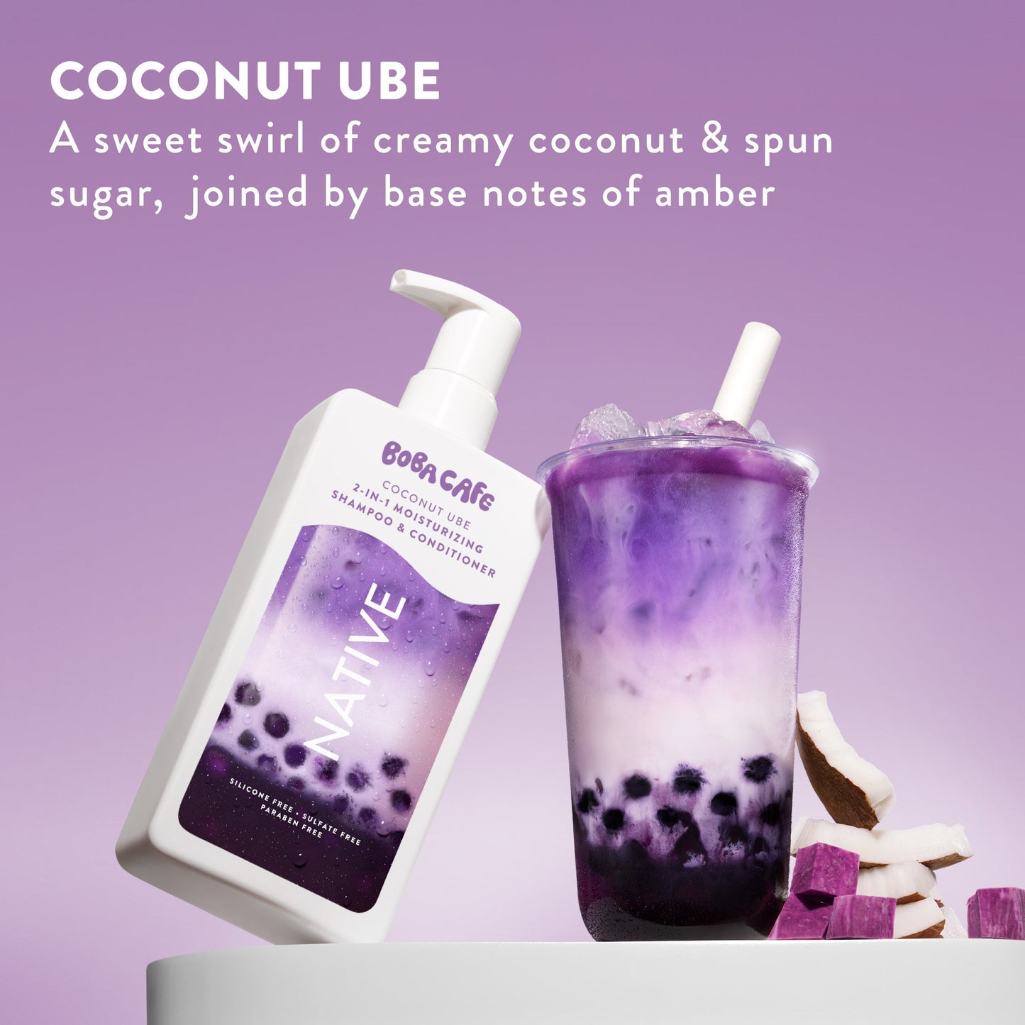 Moisturizing 2 in 1 Shampoo and Conditioner Coconut Ube 16.5oz Limited Edition Personal Care