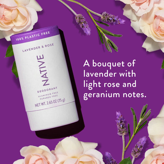 Plastic Free Deodorant Stick Lavender and Rose 2.65oz Classic Personal Care