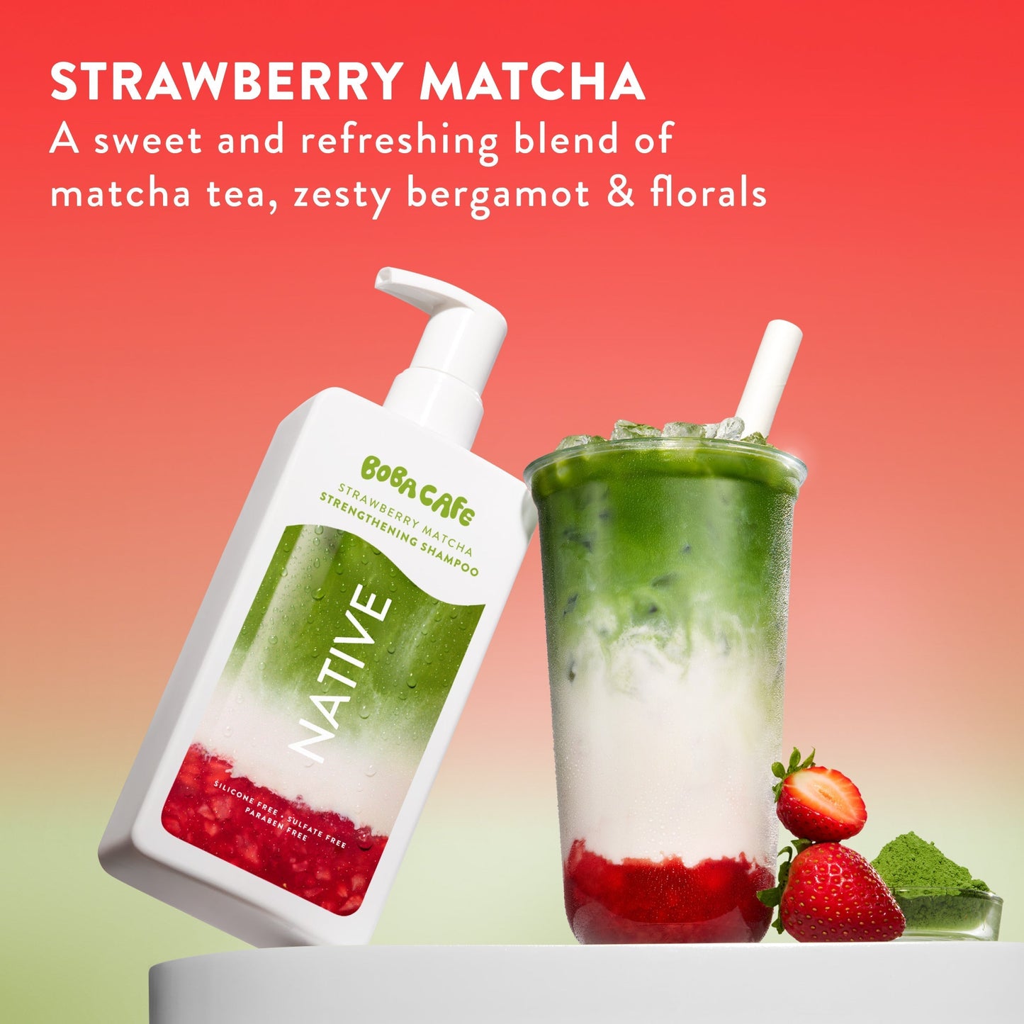 Strengthening Shampoo Strawberry Matcha 16.5oz Limited Edition Personal Care