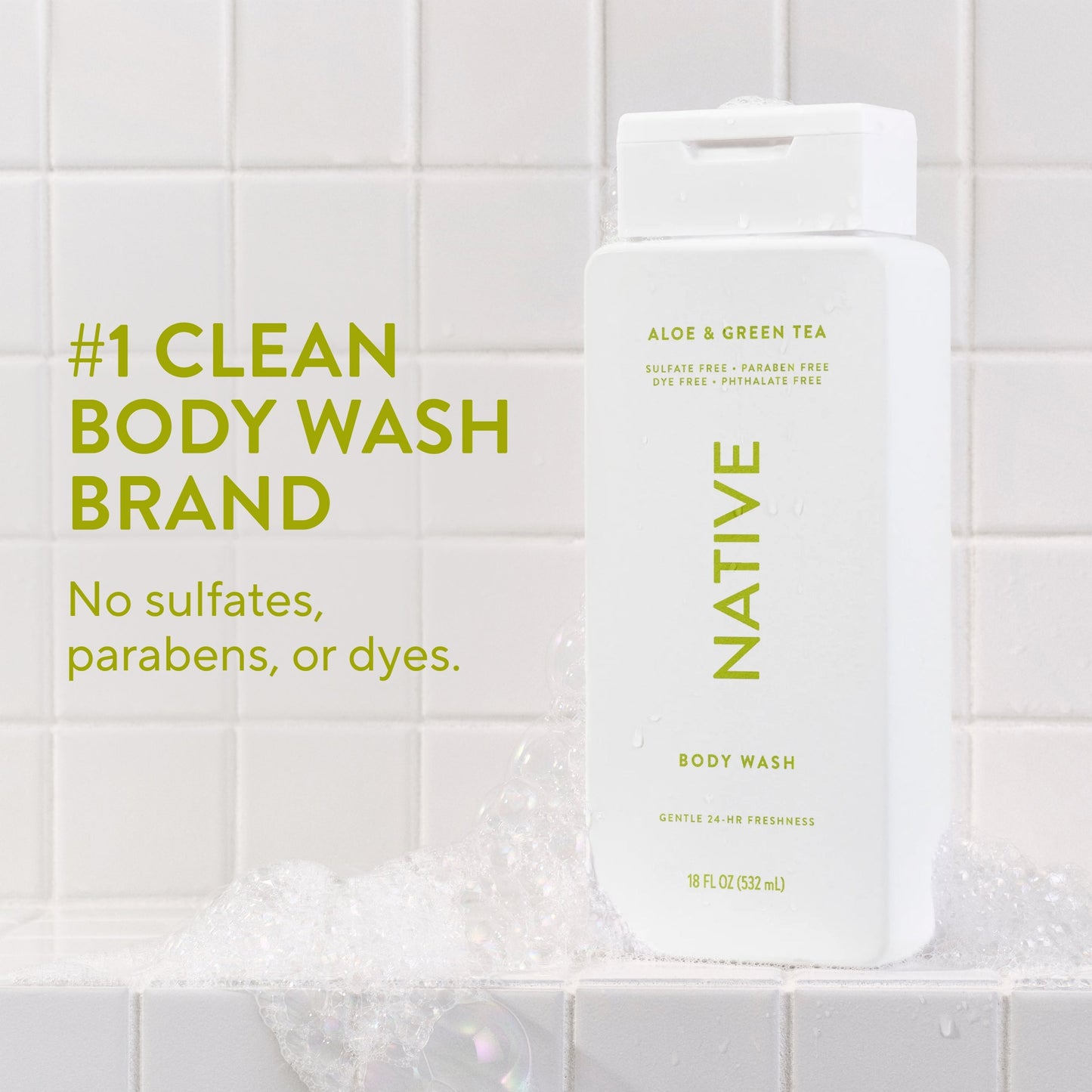 Body Wash Aloe and Green Tea 18oz Classic Personal Care