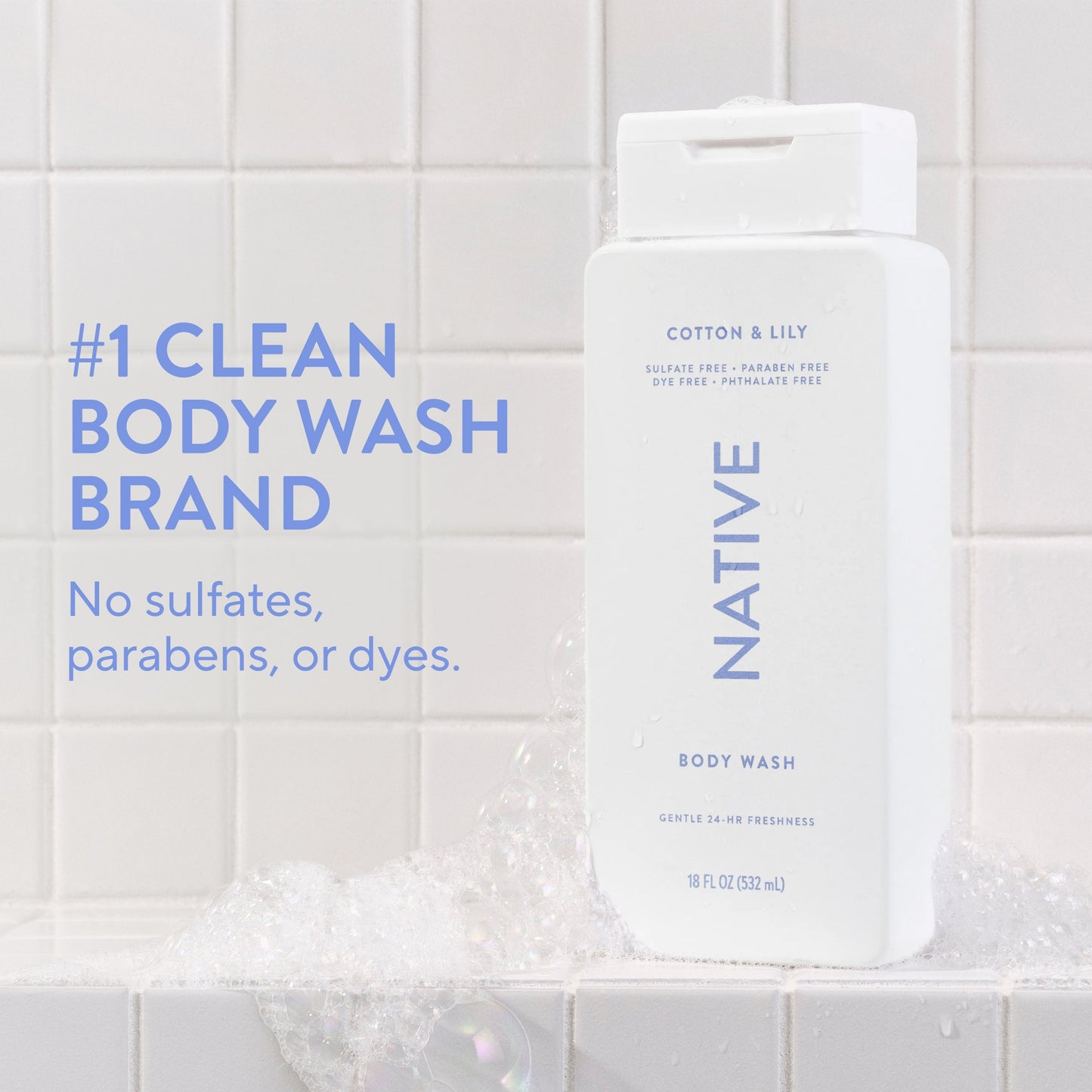 Body Wash Cotton and Lily 18oz Classic Personal Care