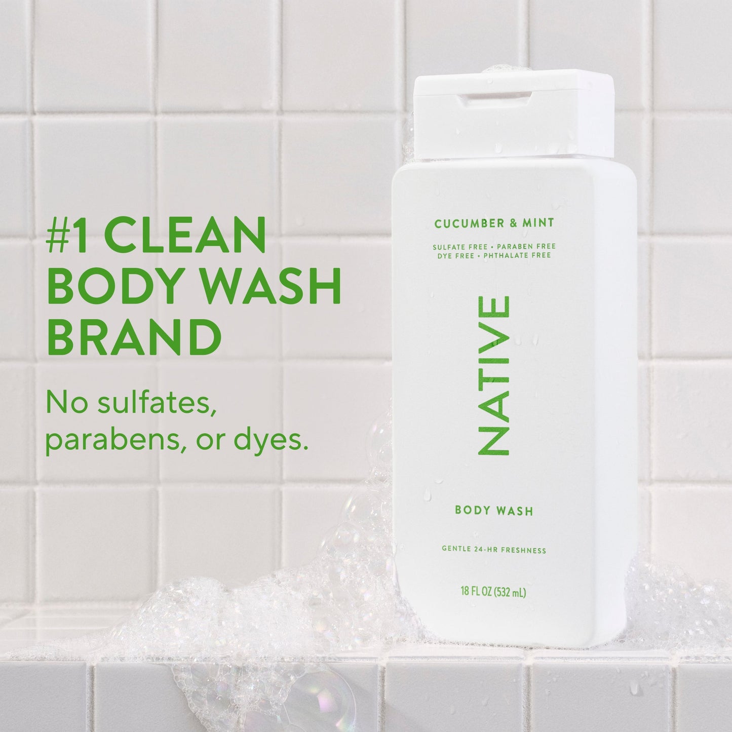Body Wash Cucumber and Mint 18oz Classic Personal Care