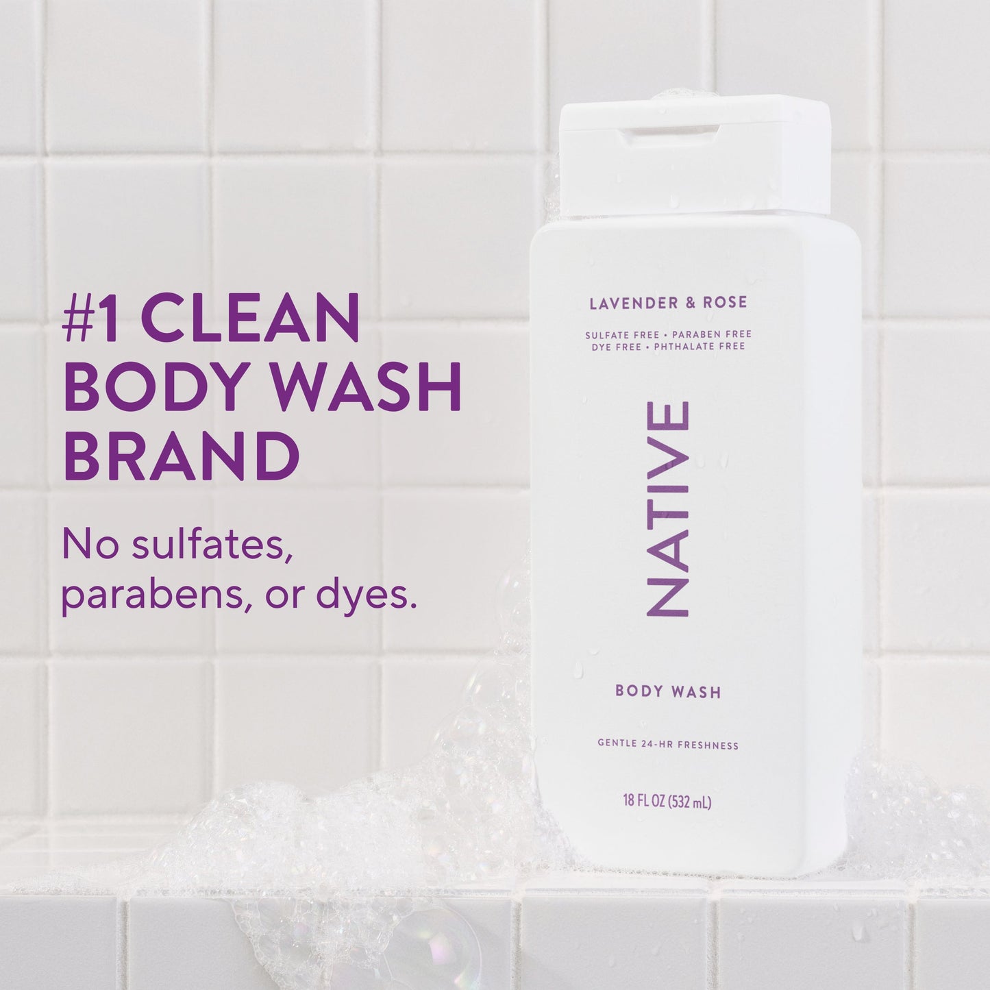 Body Wash Lavender and Rose 18oz Classic Personal Care