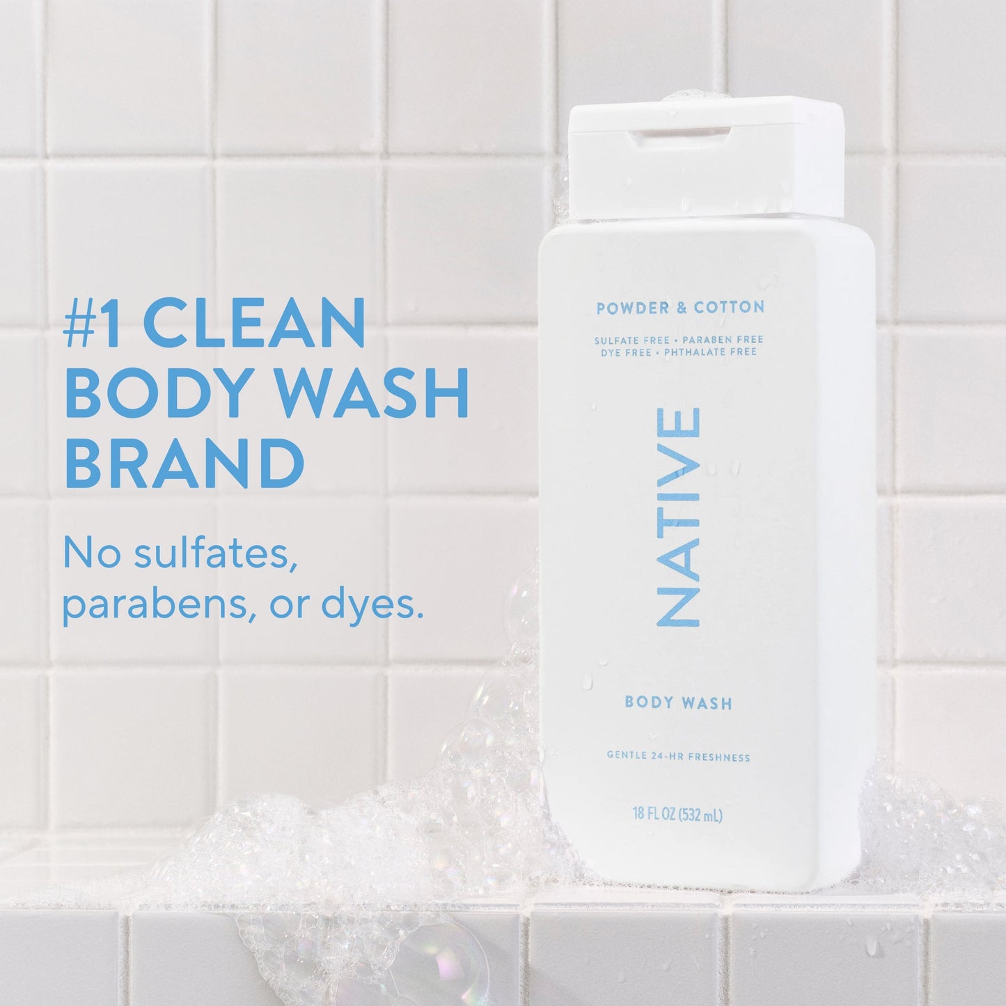 Body Wash Powder and Cotton 18oz Classic Personal Care