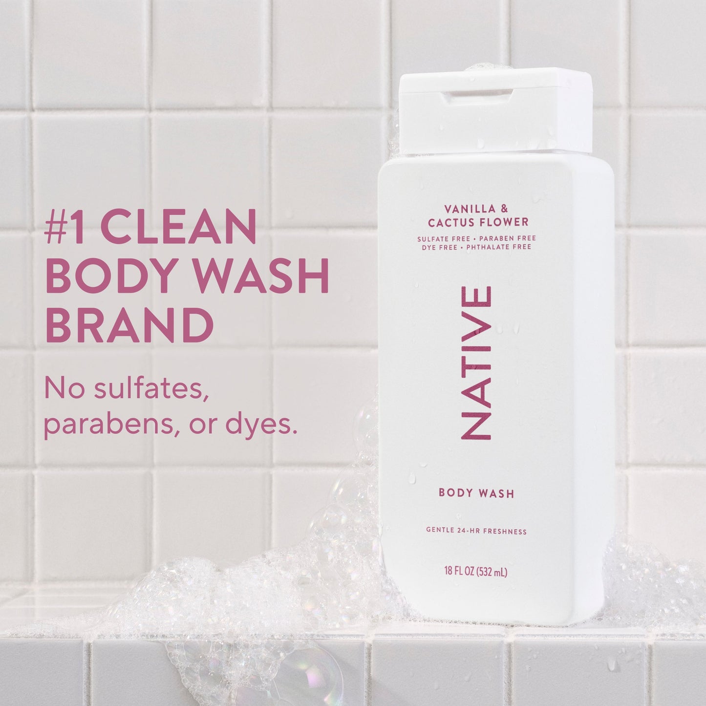 Body Wash Vanilla and Cactus Flower 18oz Classic Personal Care