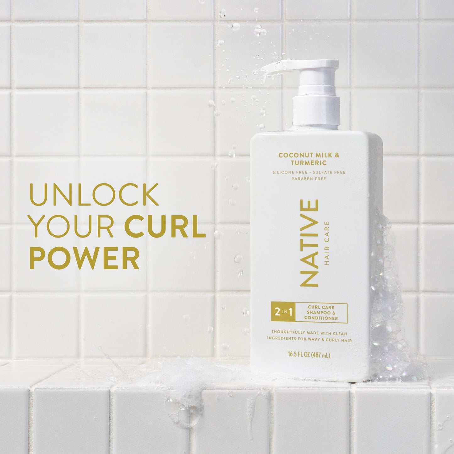 Curl Care 2 in 1 Shampoo and Conditioner Coconut Milk and Turmeric 16.5oz Classic Personal Care