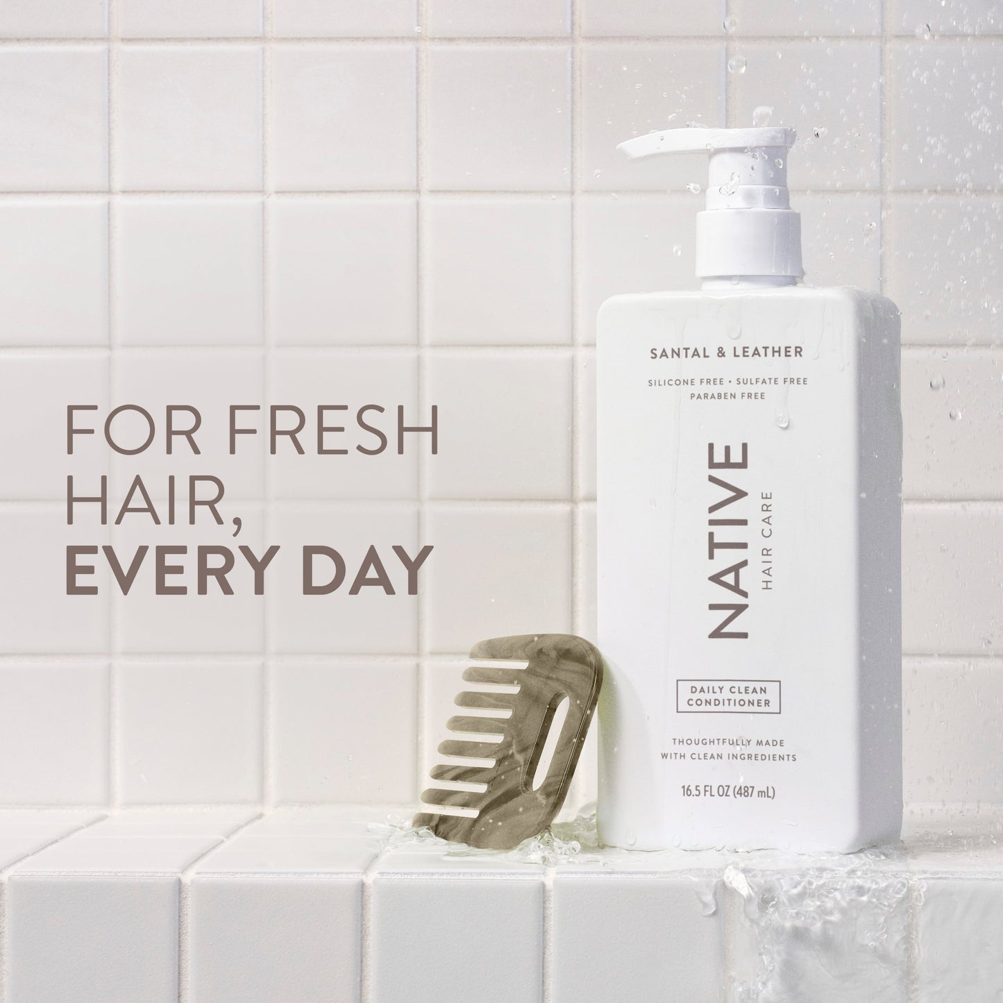 Daily Clean Conditioner Santal and Leather 16.5oz Classic Personal Care