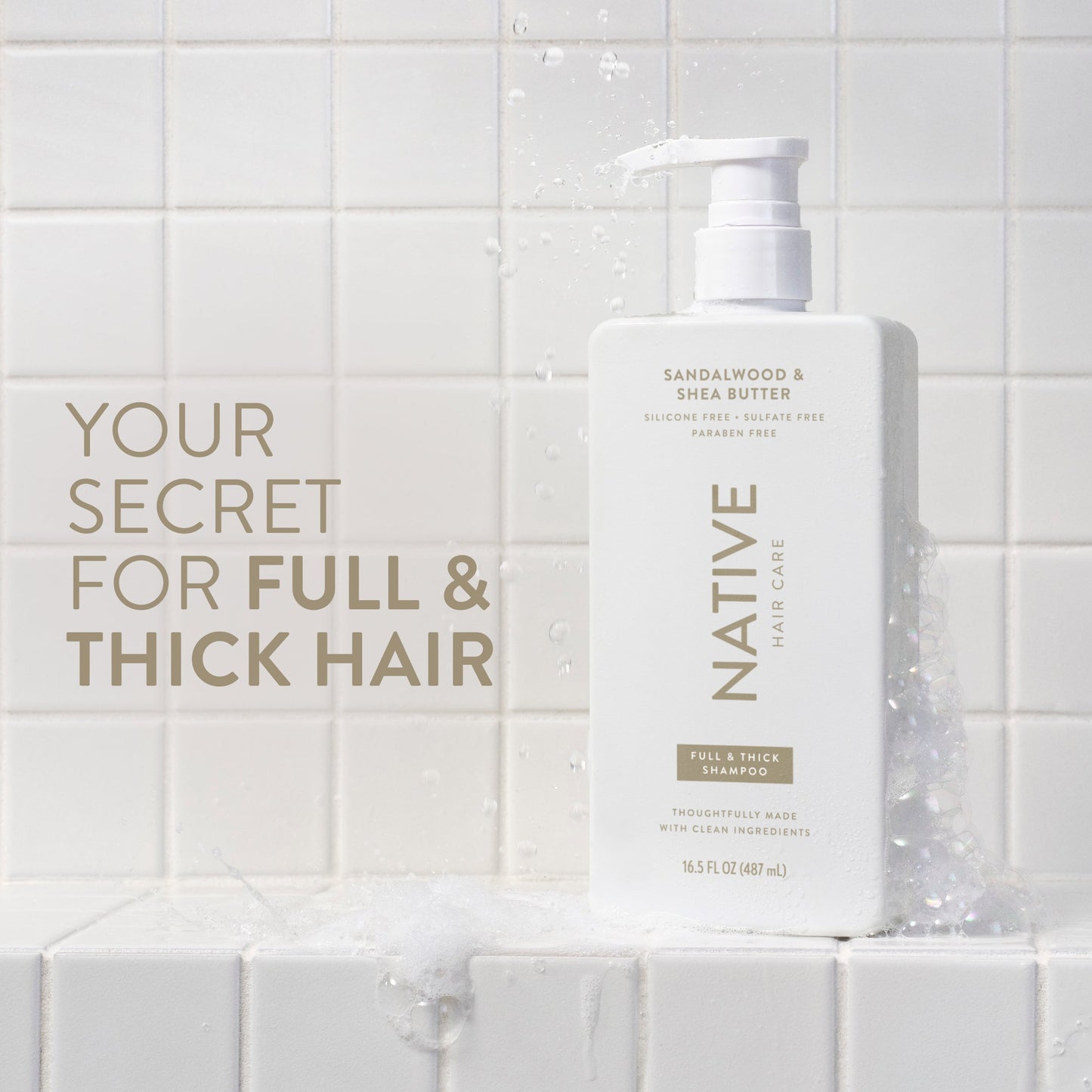 Full and Thick Shampoo Sandalwood and Shea Butter 16.5oz Classic Personal Care