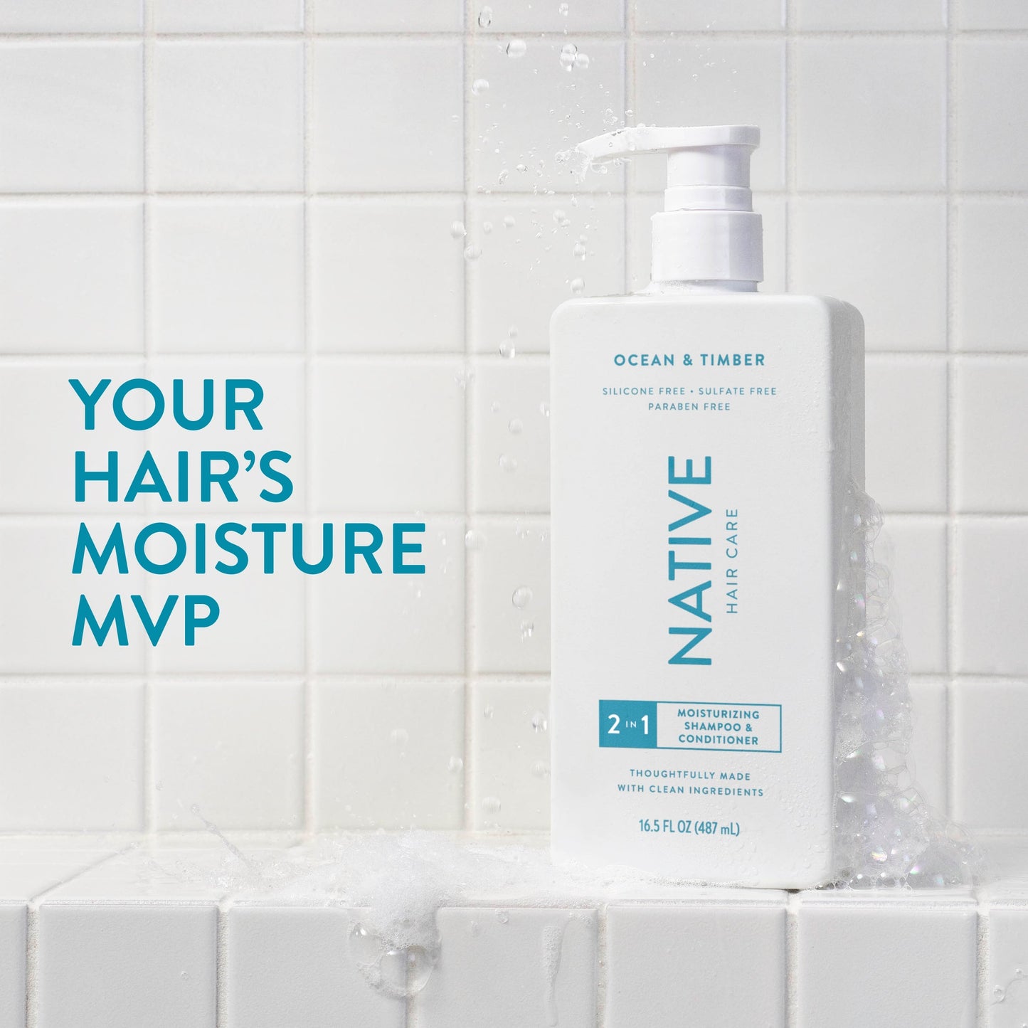 Moisturizing 2 in 1 Shampoo and Conditioner Ocean and Timber 16.5oz Classic Personal Care
