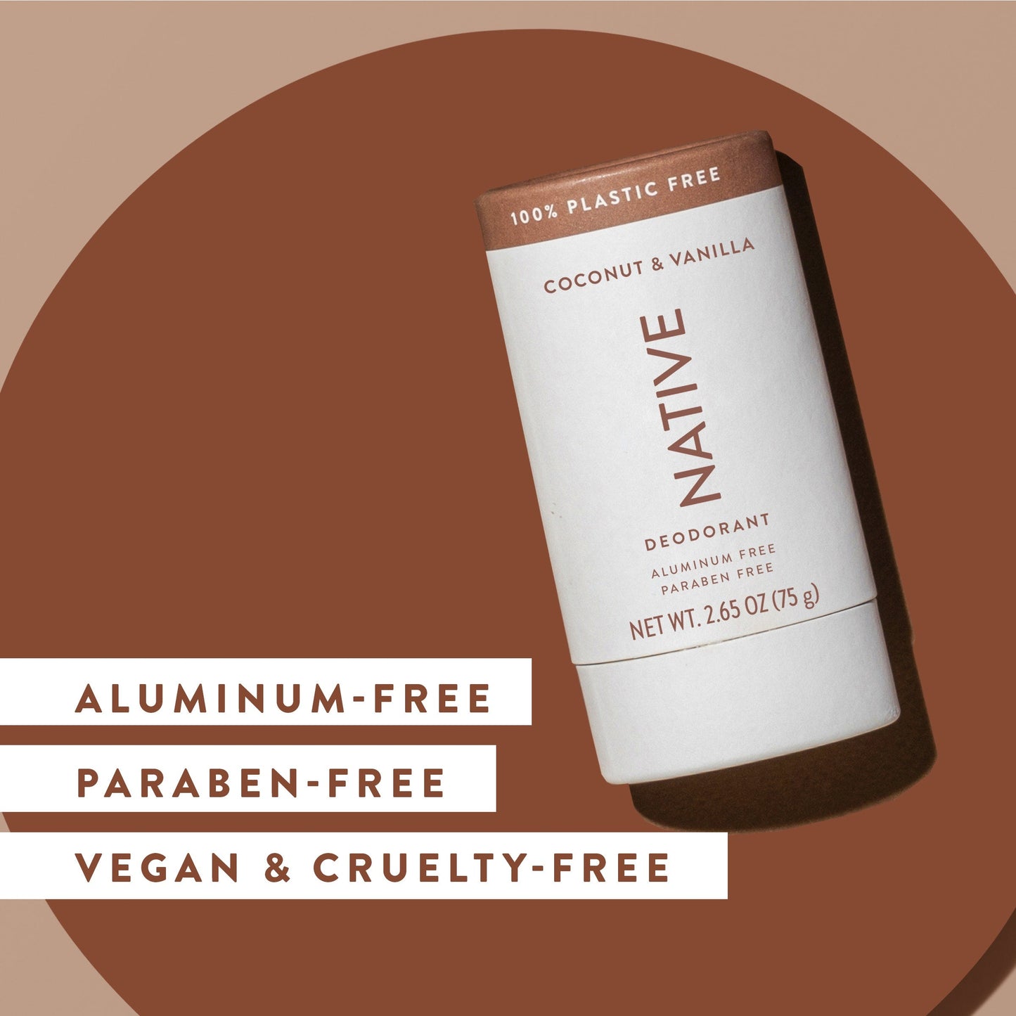 Plastic Free Deodorant Stick Coconut and Vanilla 2.65oz Classic Personal Care