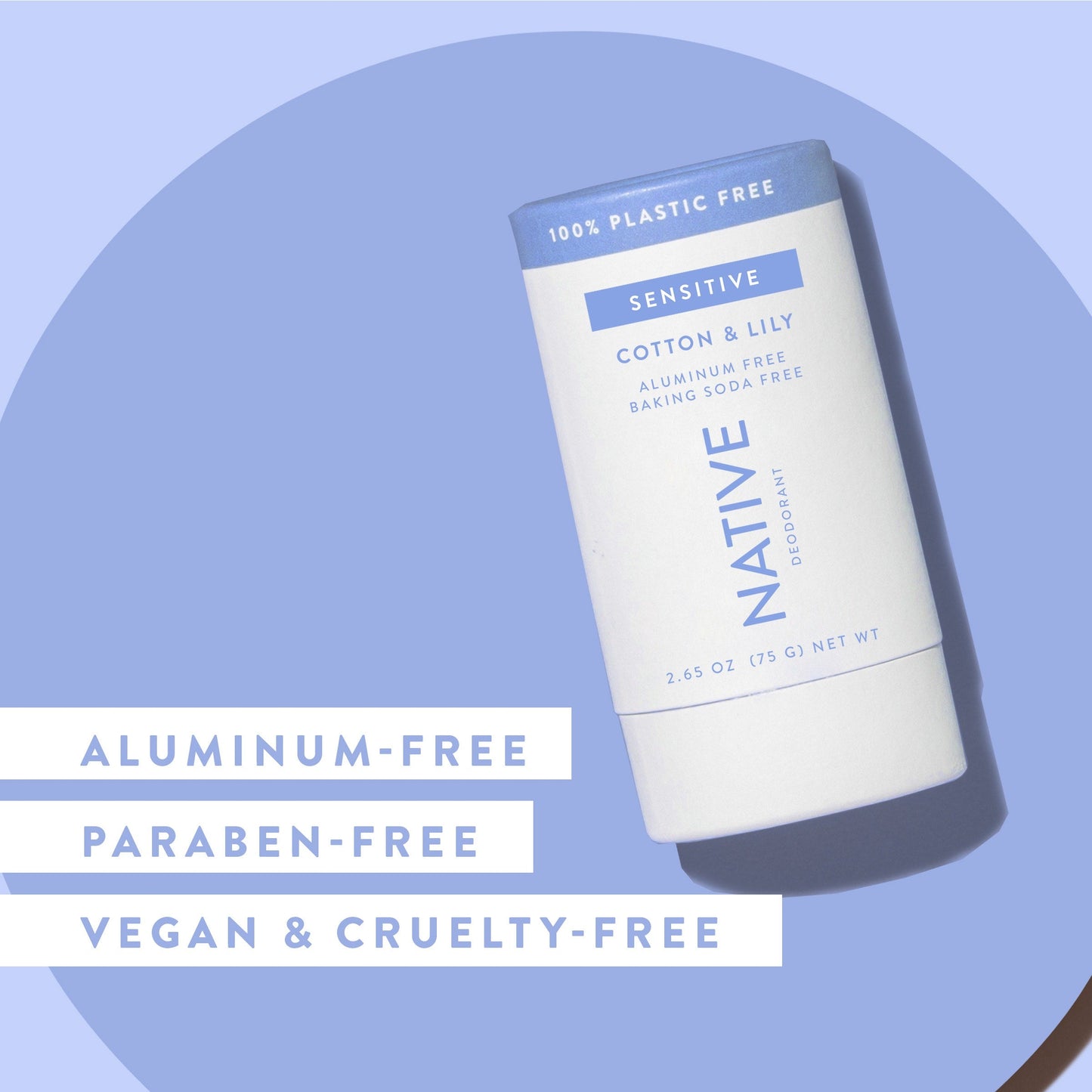 Plastic Free Sensitive Deodorant Stick Cotton and Lily 2.65oz Classic Personal Care