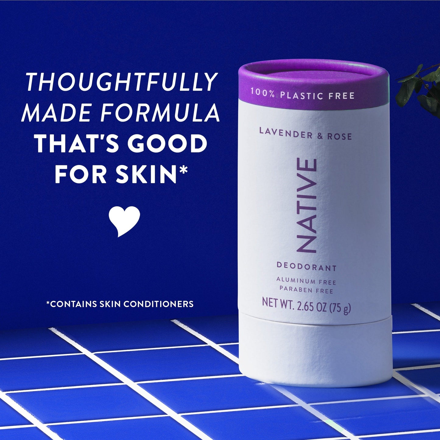 Plastic Free Deodorant Stick Lavender and Rose 2.65oz Classic Personal Care