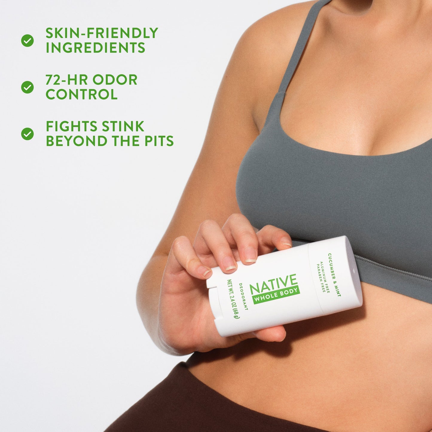 Whole Body Deodorant Stick Cucumber and Mint 2.4oz Classic Personal Care