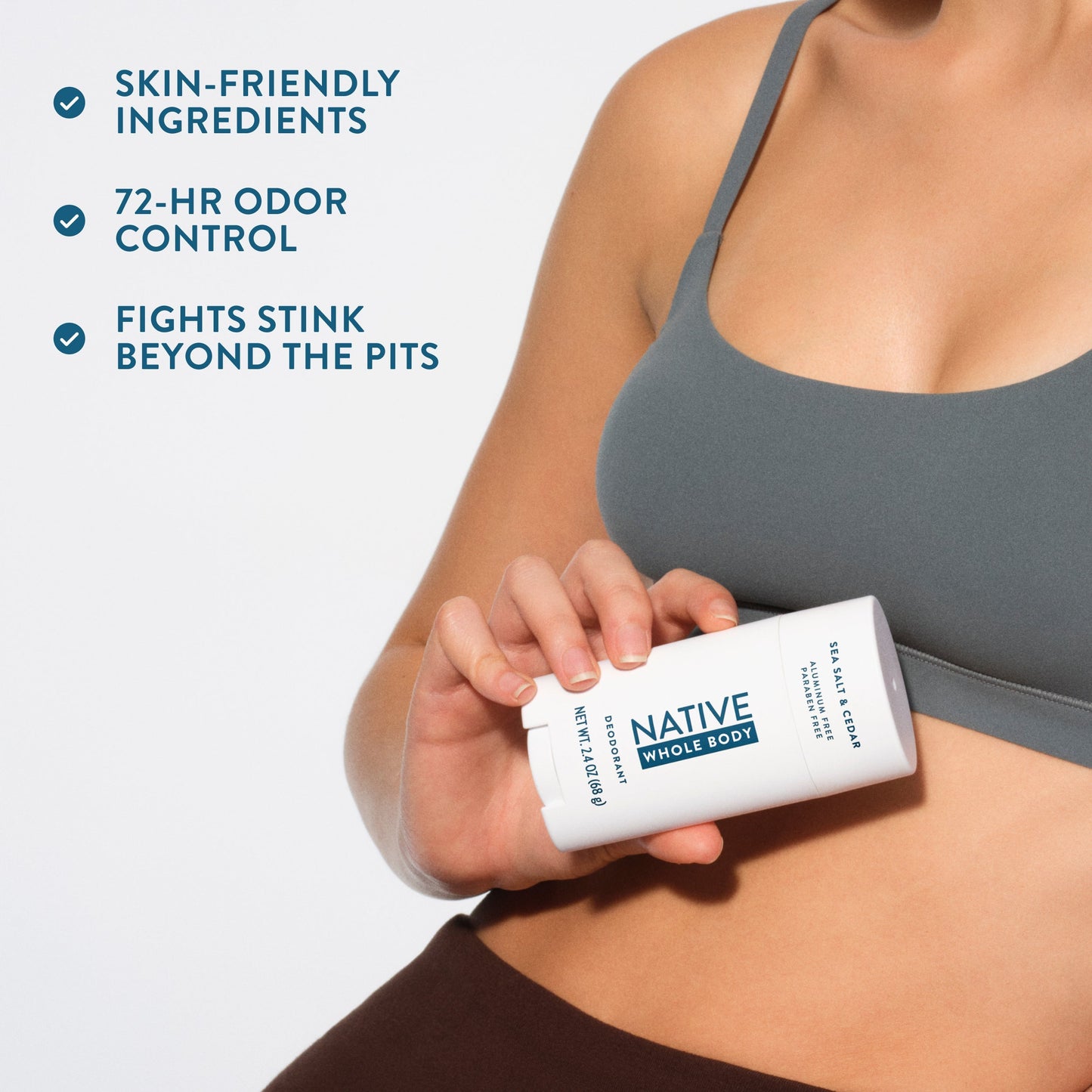 Whole Body Deodorant Stick Sea Salt and Cedar 2.4oz Classic Personal Care