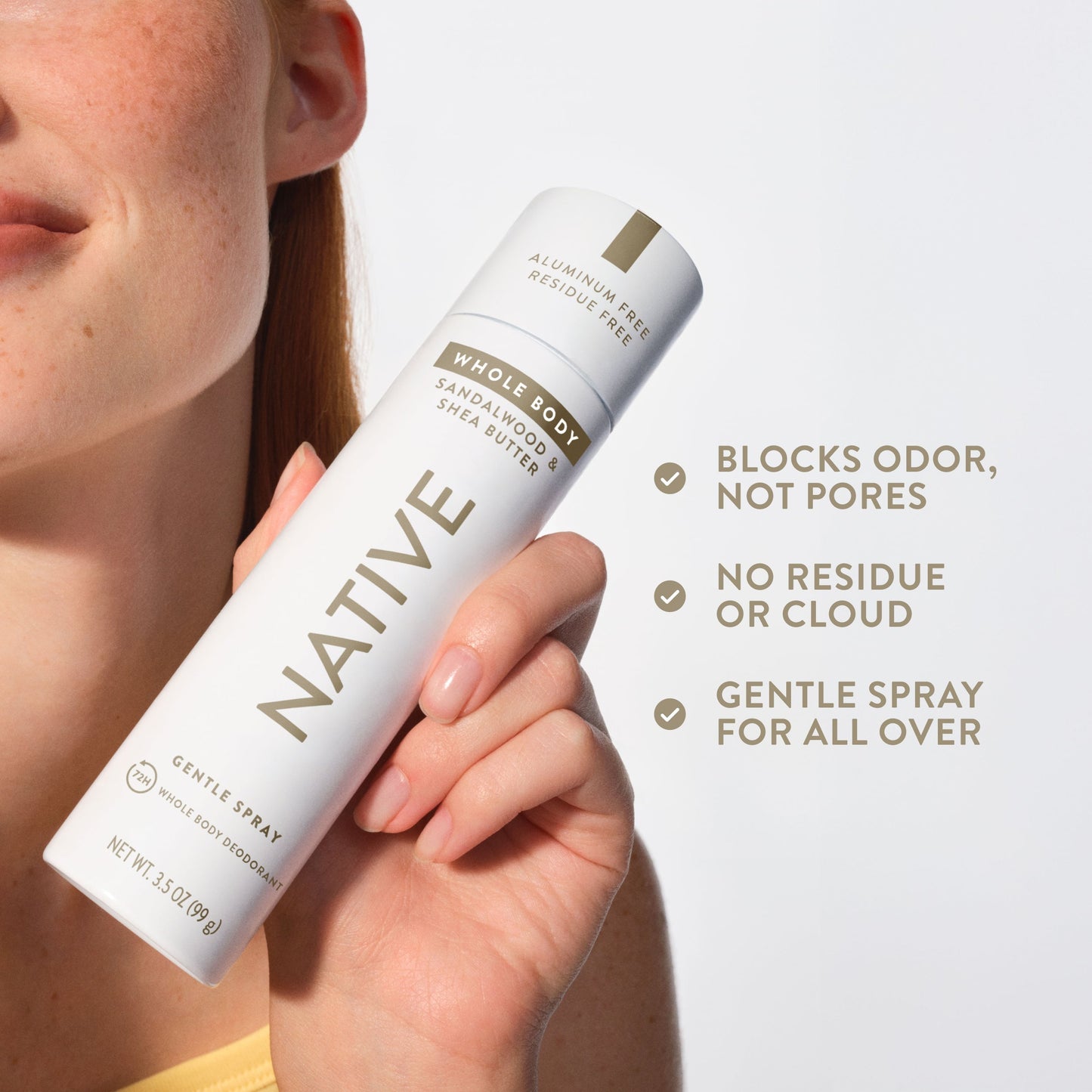 Whole Body Deodorant Spray Sandalwood and Shea Butter 3.5oz Classic Personal Care