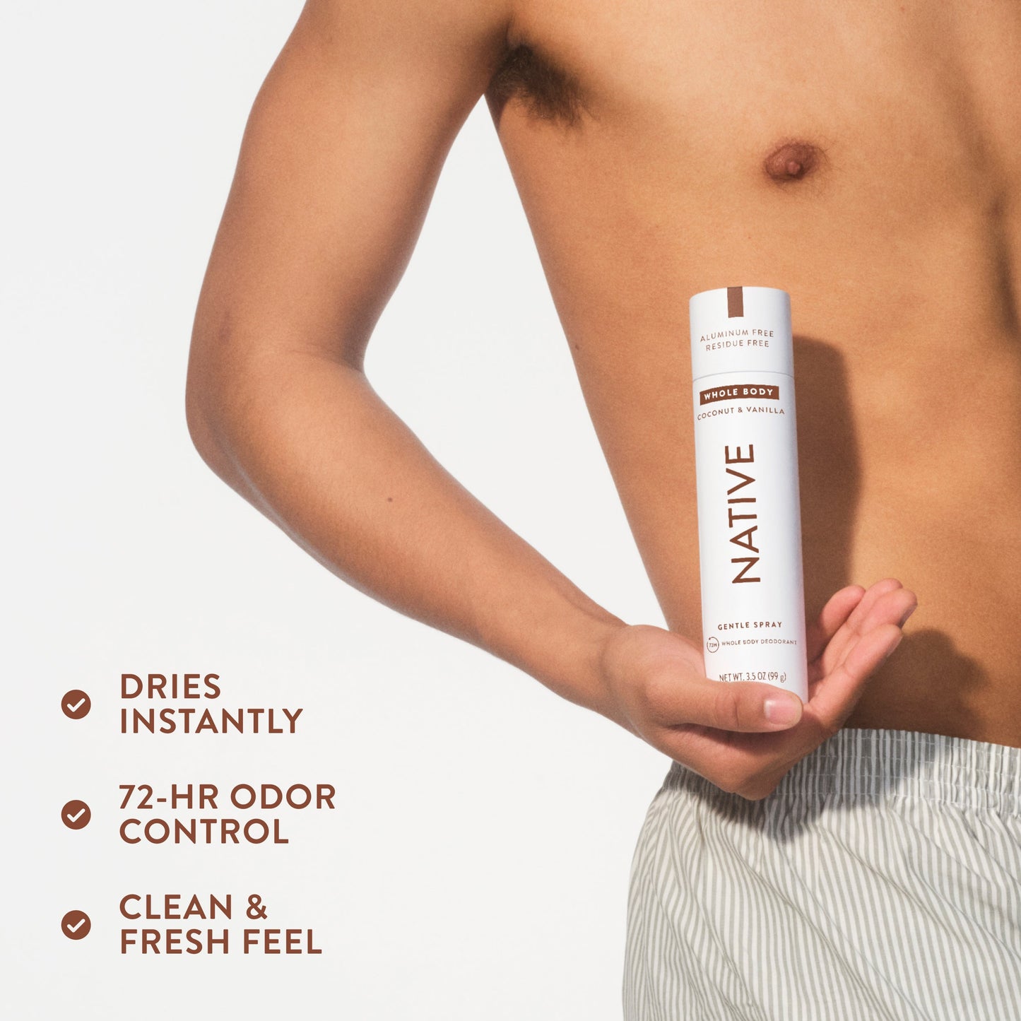 Whole Body Deodorant Spray Coconut and Vanilla 3.5oz Classic Personal Care