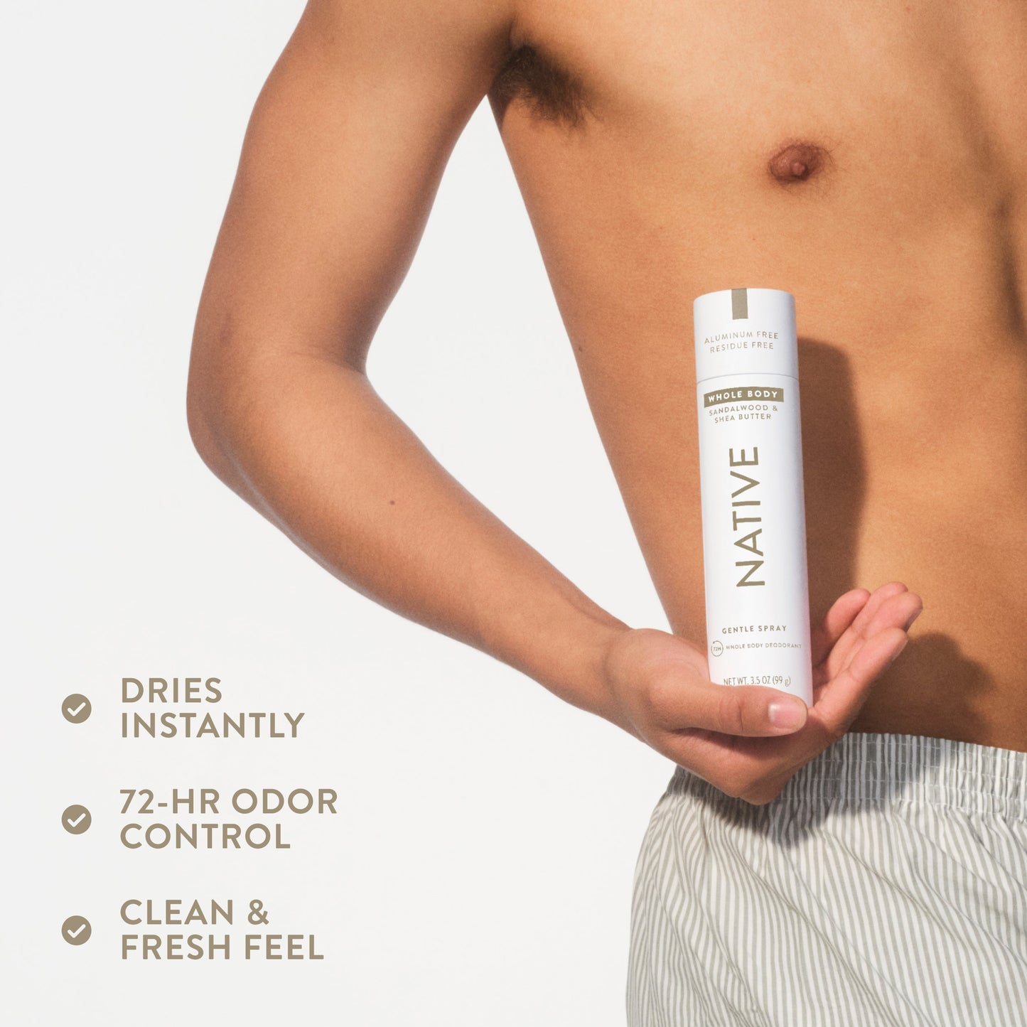 Whole Body Deodorant Spray Sandalwood and Shea Butter 3.5oz Classic Personal Care