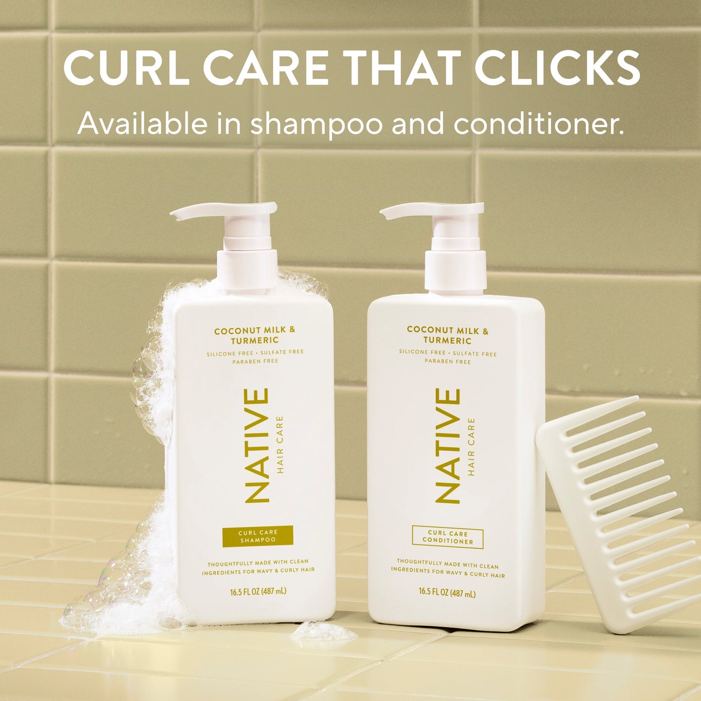Curl Care Shampoo Coconut Milk and Turmeric 16.5oz Classic Personal Care
