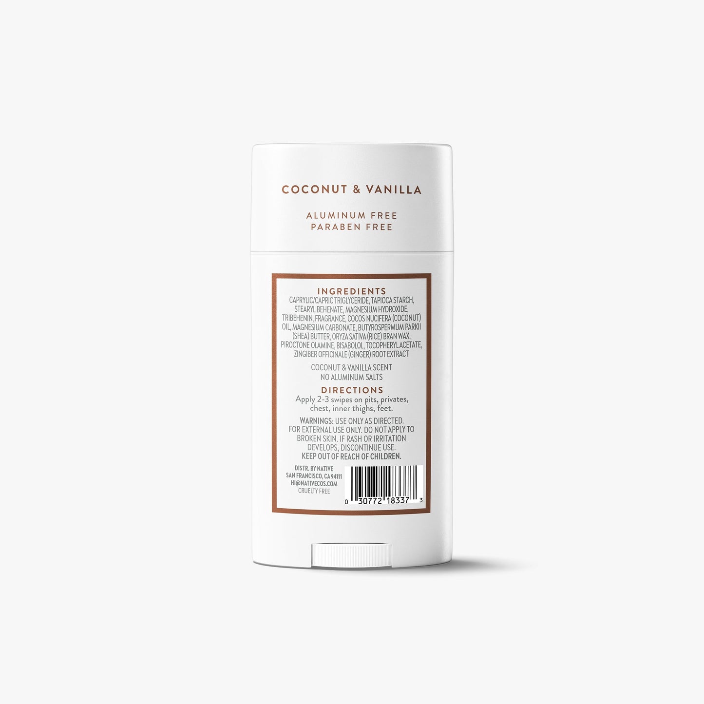 Whole Body Deodorant Stick Coconut and Vanilla 2.4oz Classic Personal Care