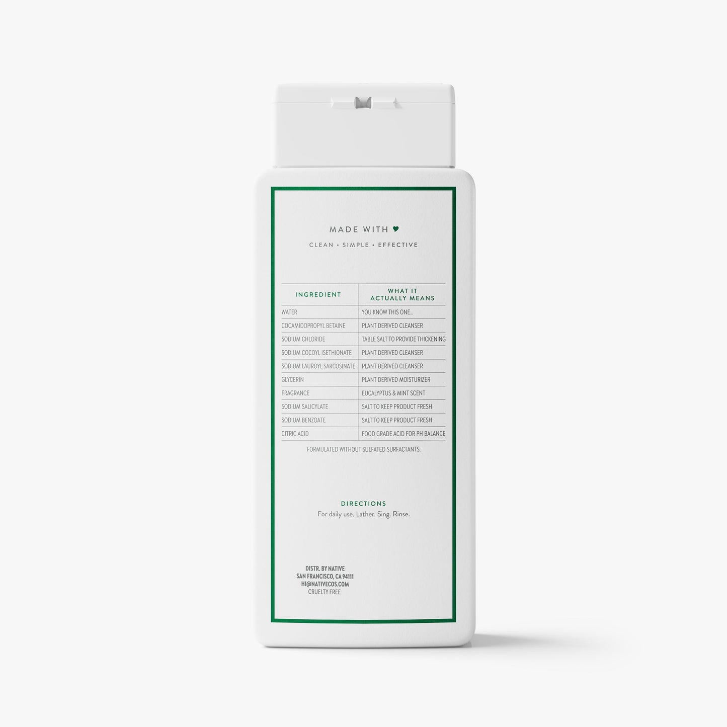 Body Wash Eucalyptus and Mint 18oz Classic Personal Care