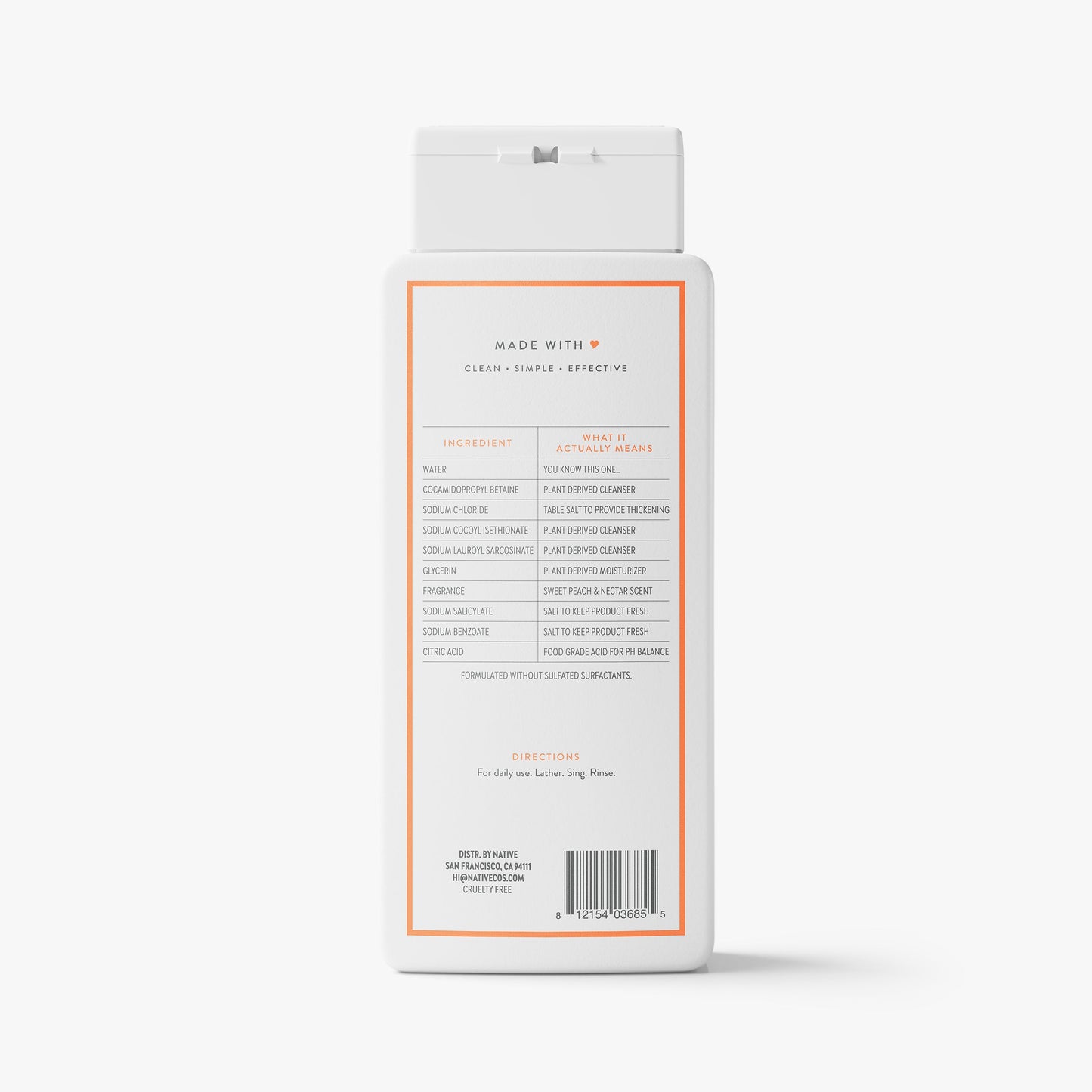 Body Wash Sweet Peach and Nectar 18oz Classic Personal Care