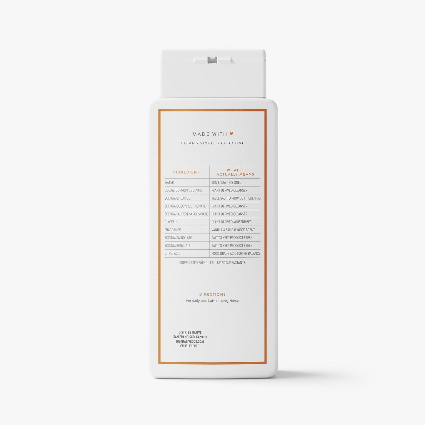 Body Wash Vanilla and Sandalwood 18oz Classic Personal Care