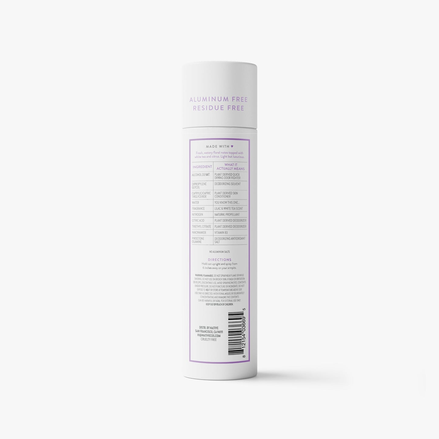 Deodorant Spray Lilac and White Tea 3.5oz Classic Personal Care
