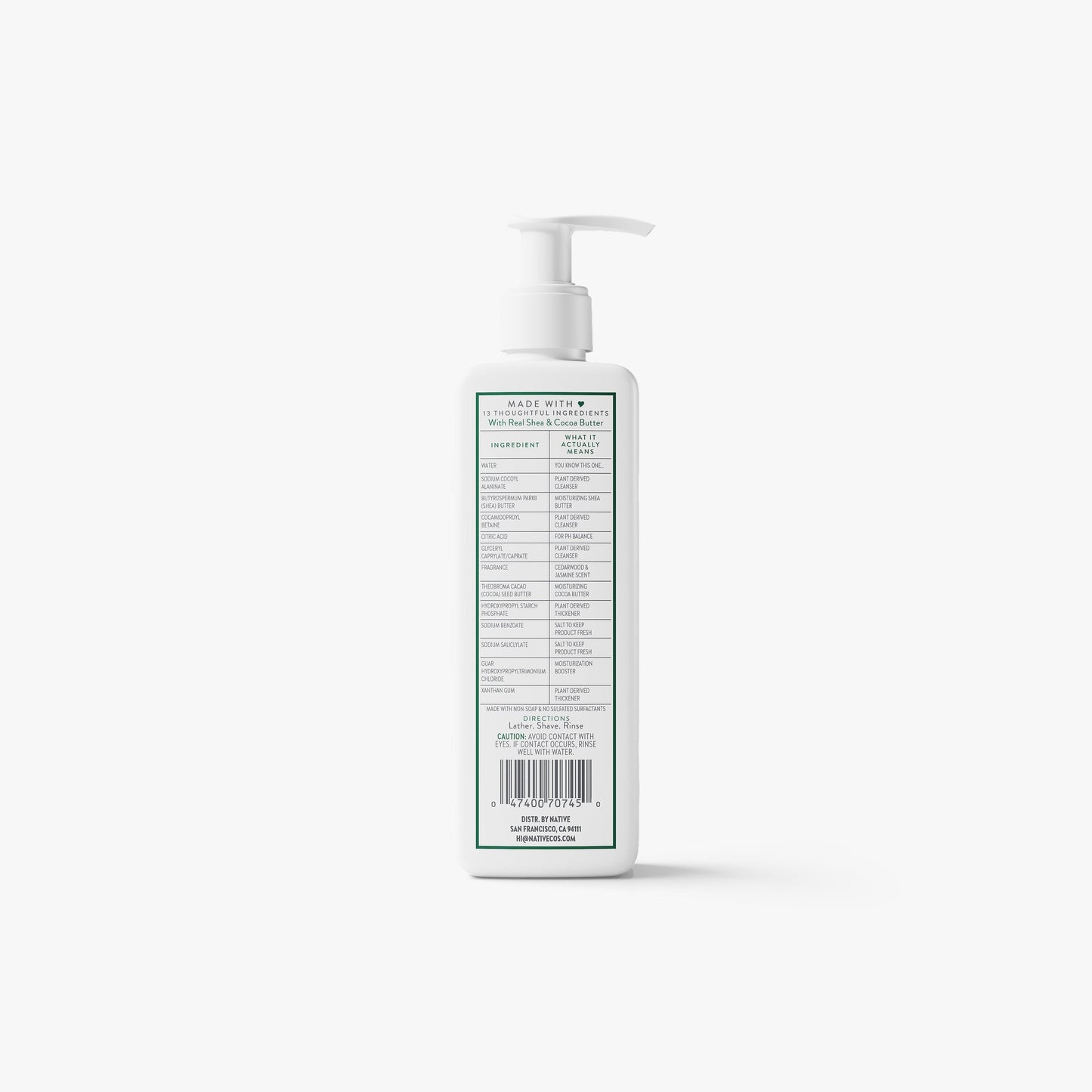 Whole Body Shave Cream Cedarwood and Jasmine 7.6oz Classic Personal Care